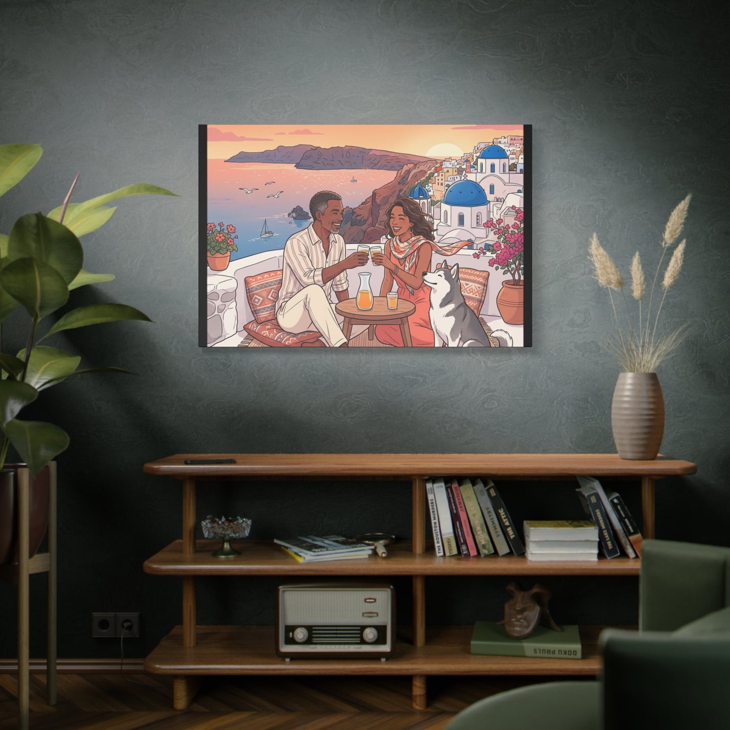 Santorini, Greece – “Sunset Serenade - Matte Canvas, Stretched, 1.25"