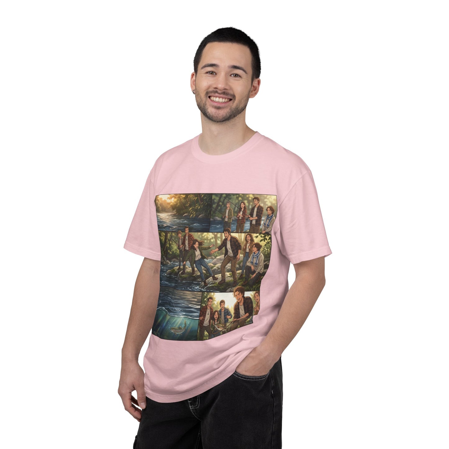 Band Photo Collage T-Shirt – Retro River Scene Crew Tee