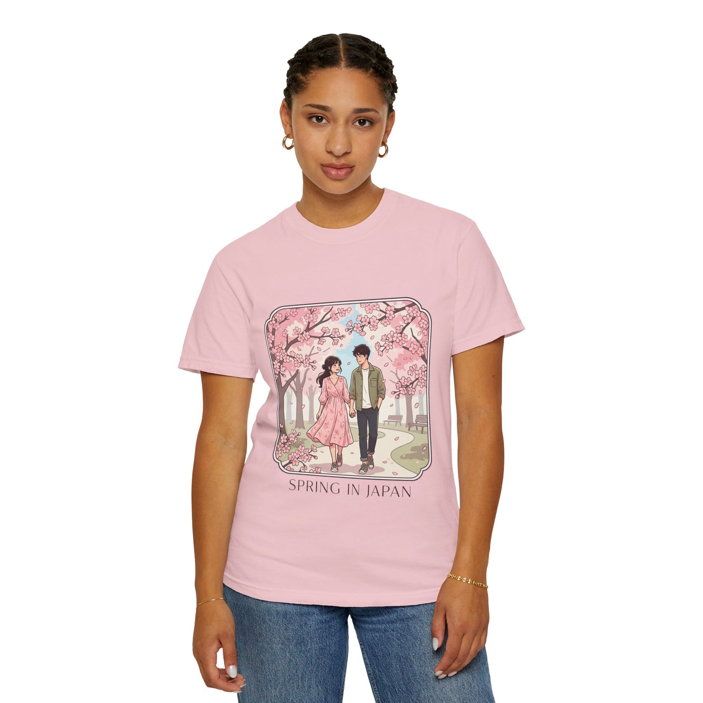 Spring in Japan T-Shirt — Cherry Blossom Couple Graphic Tee