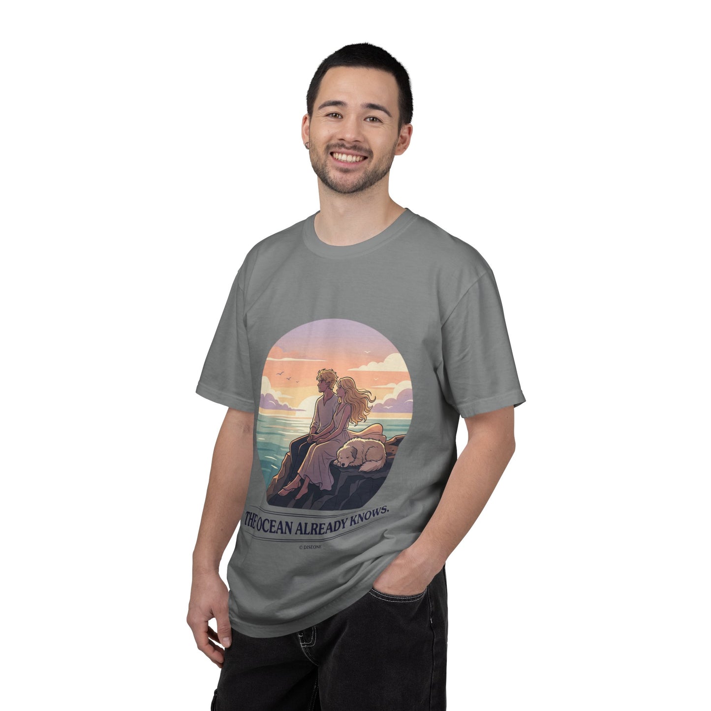 Ocean Sunset Graphic T-Shirt — "The Ocean Already Knows"