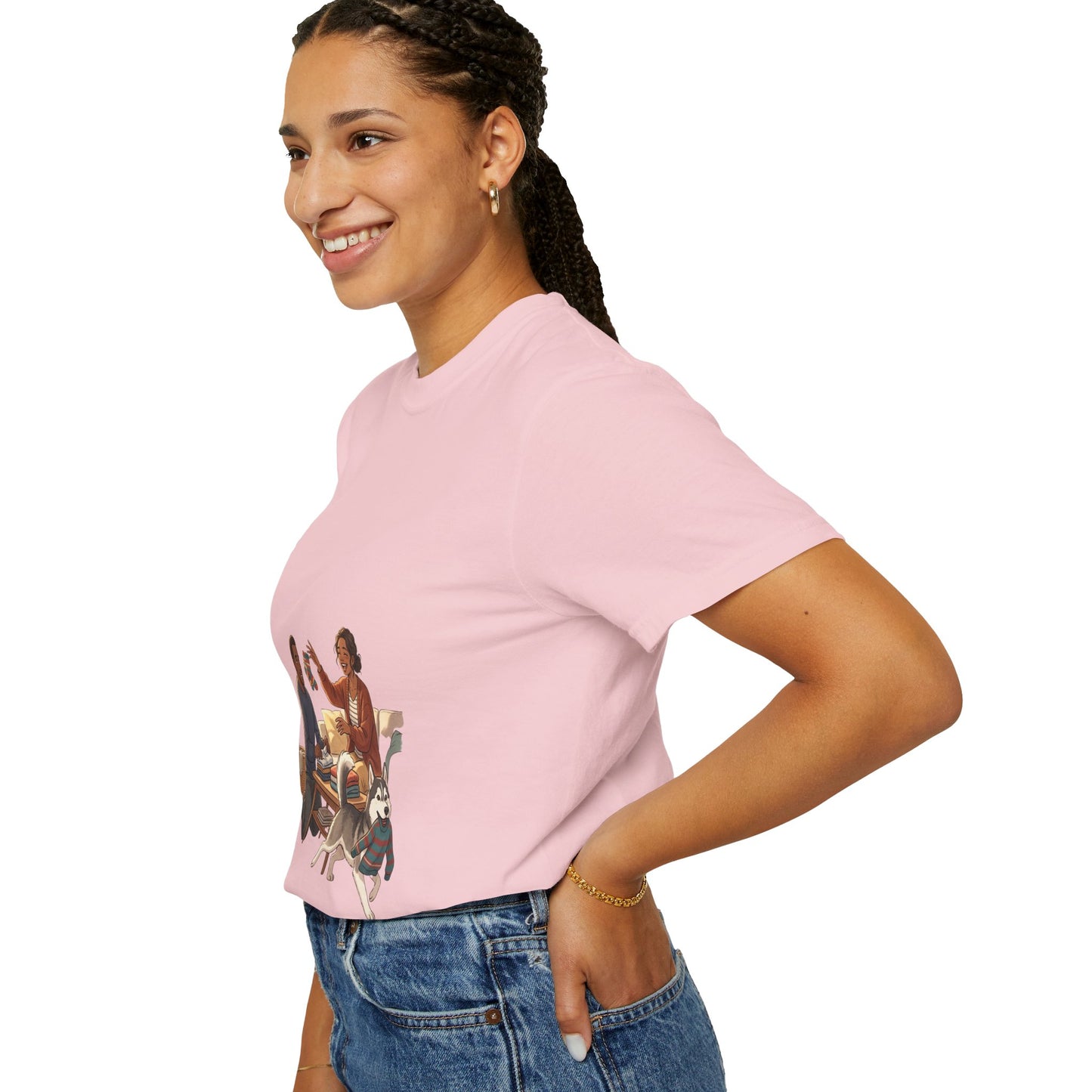 Picnic Cheers T-Shirt — Vintage Couple & Dog Illustration Tee
