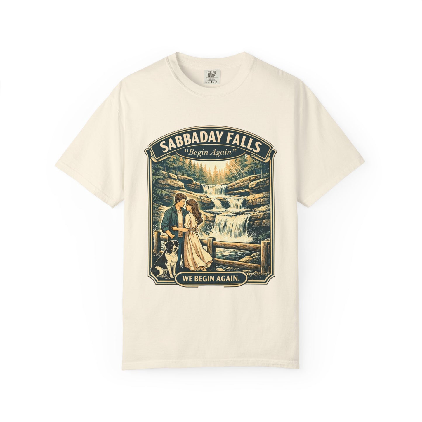 Sabbaday Falls 'We Begin Again' Vintage Nature T-Shirt