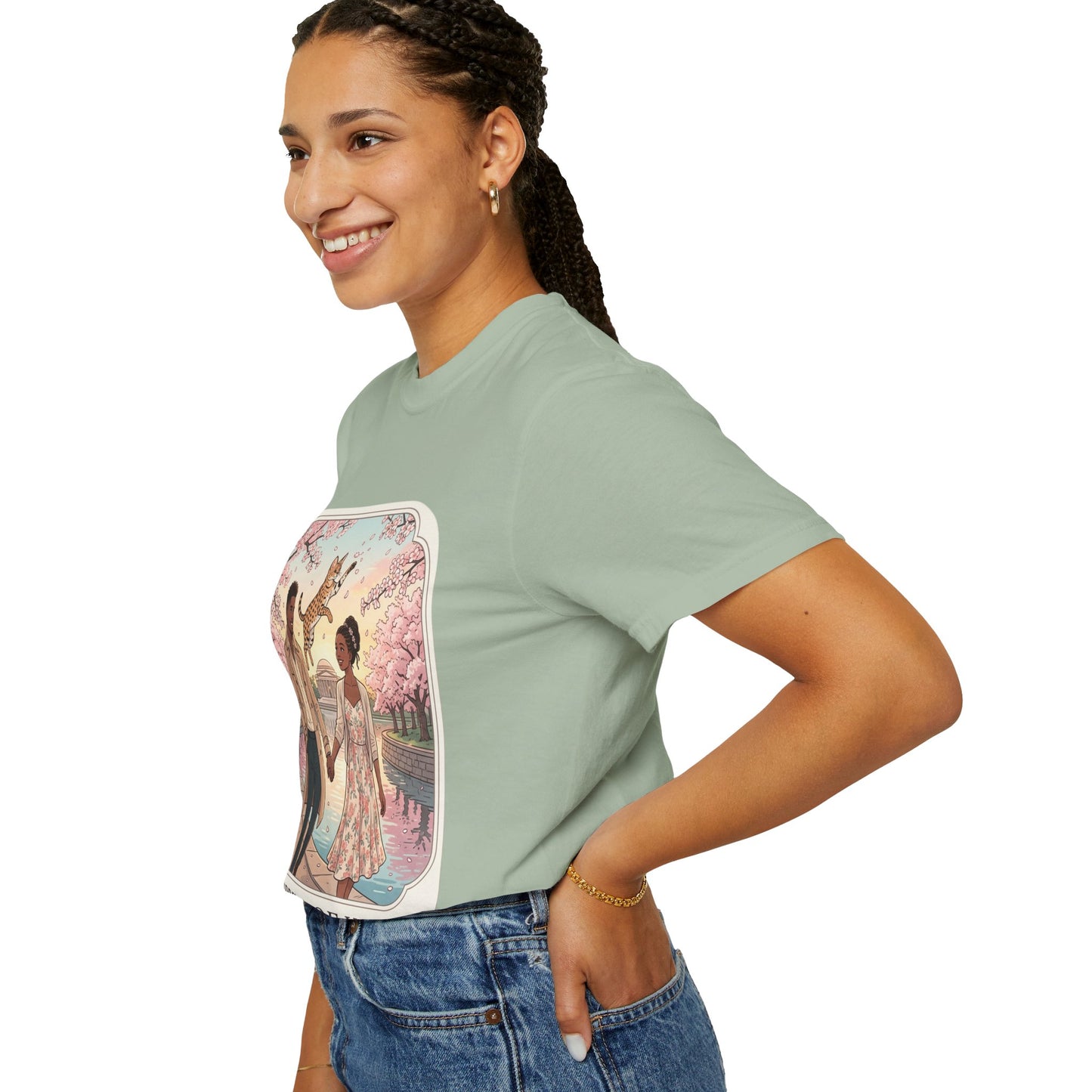 Spring of Us T-Shirt — Romantic Cherry Blossom Couple Graphic Tee