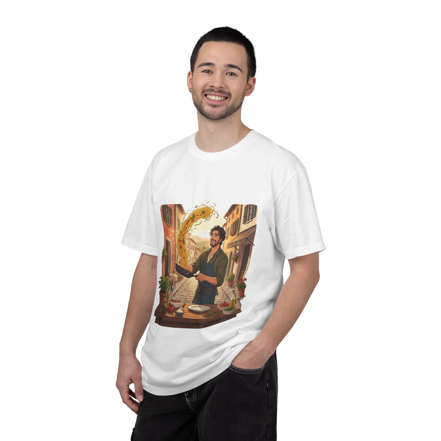 Italian Chef Pasta Toss T-Shirt — Vintage Street Kitchen Cooking Graphic Tee