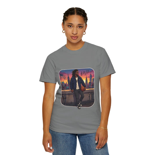 City Sunset Basketball Player T-Shirt — Urban Hoop Lifestyle Tee