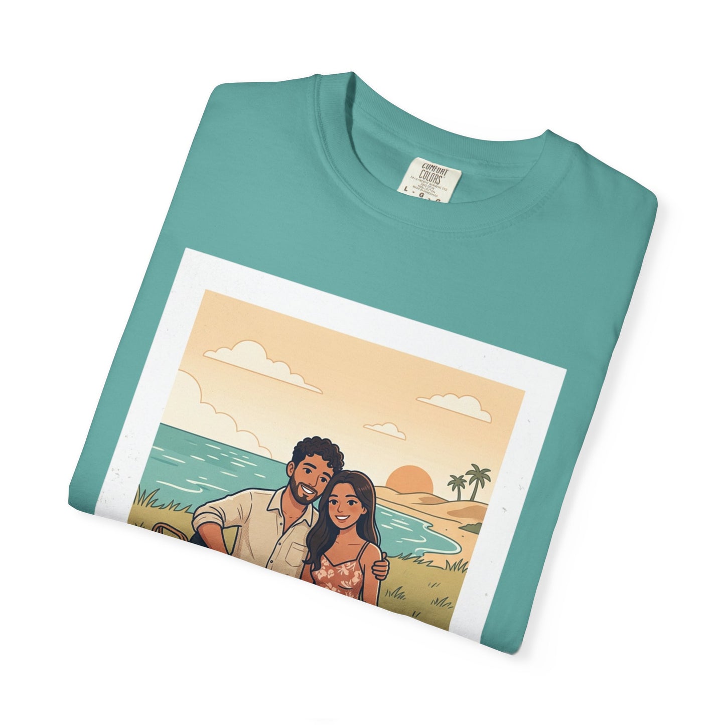 Beach Picnic Couple T‑Shirt — “The best days aren’t planned.” Relaxed Vacation Tee