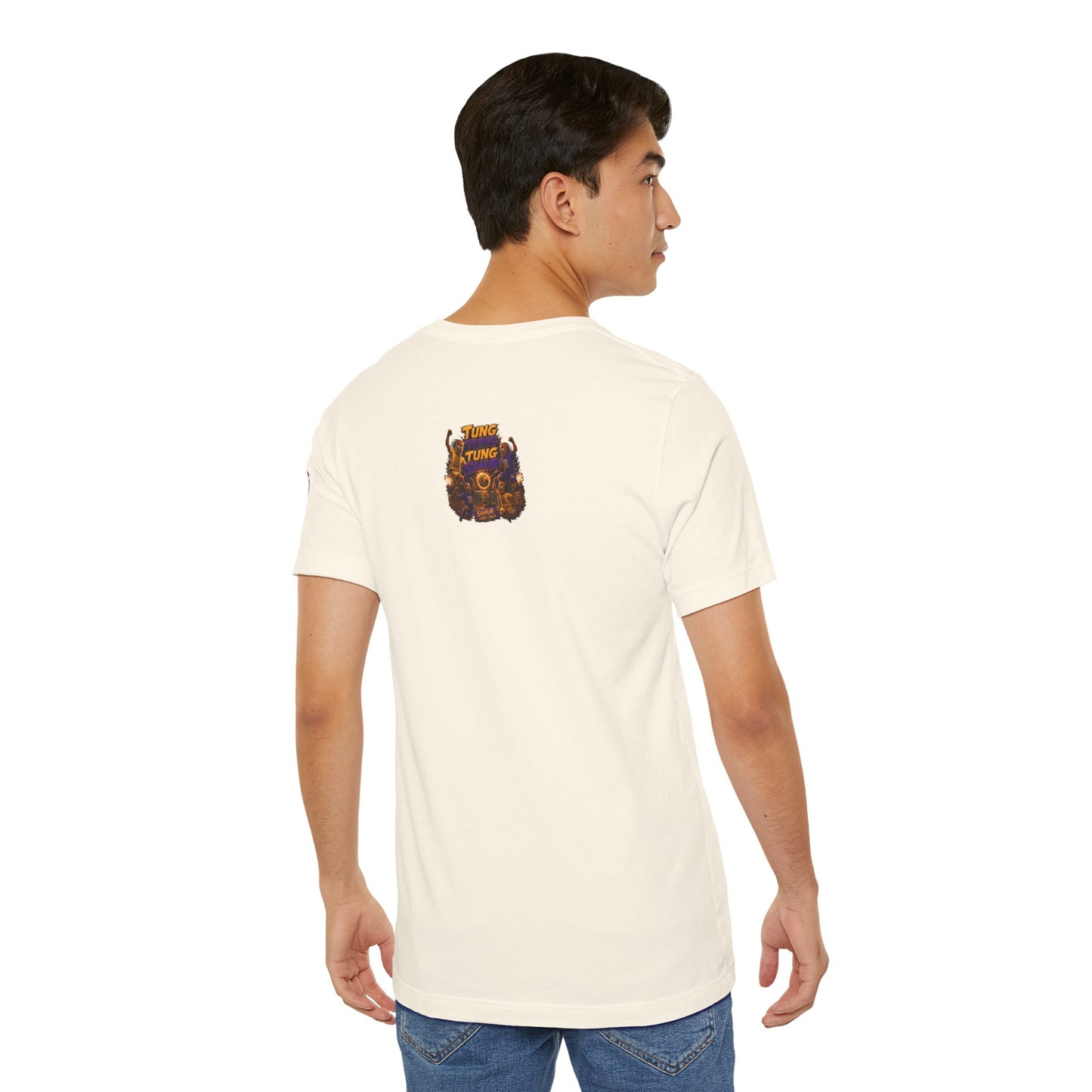 Tung Tung Tung Sahur Header Goal Soccer Action Graphic Tee — Team Court Night Design