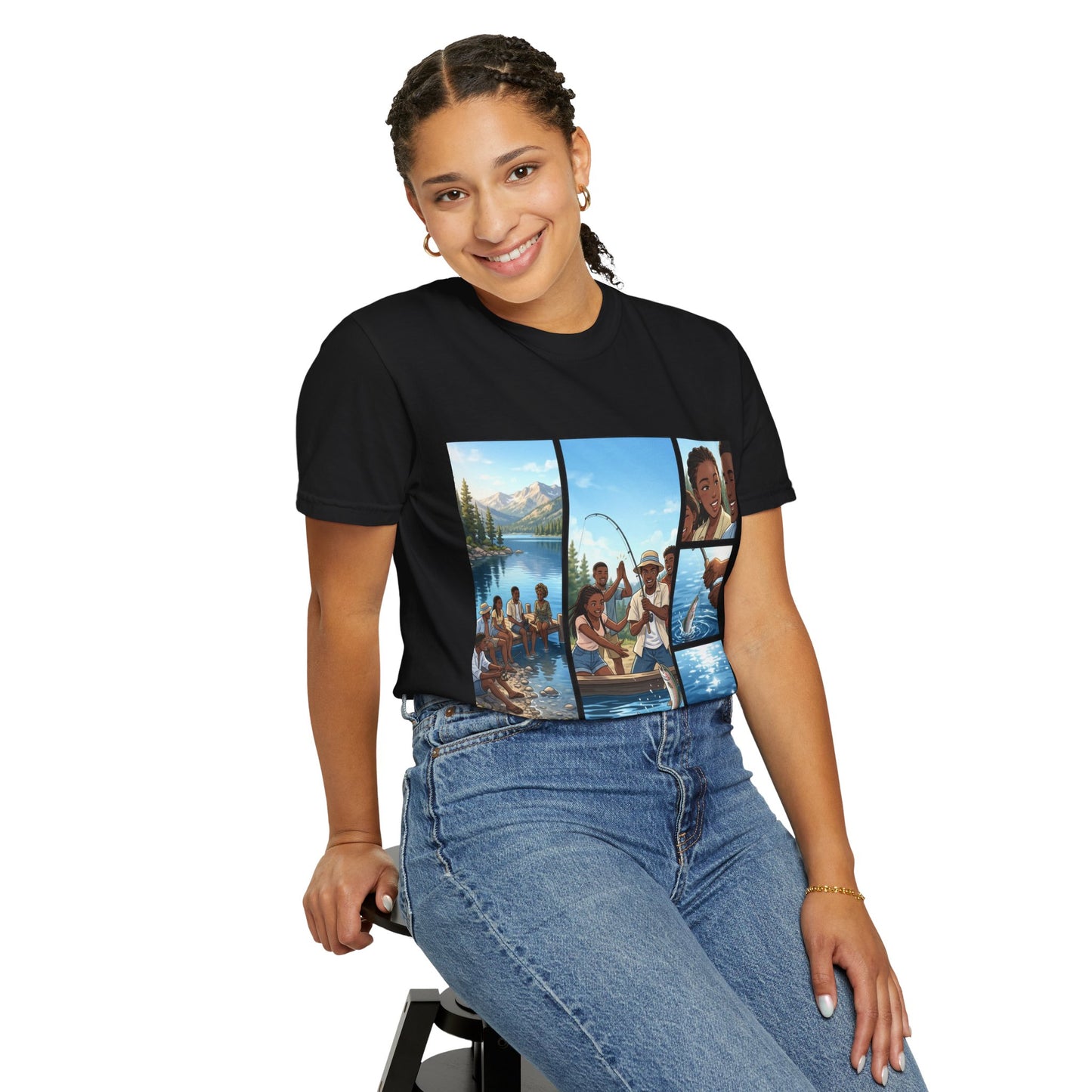 ake Tahoe Fishing Moments T-Shirt — Retro Outdoors Fishing Graphic Tee