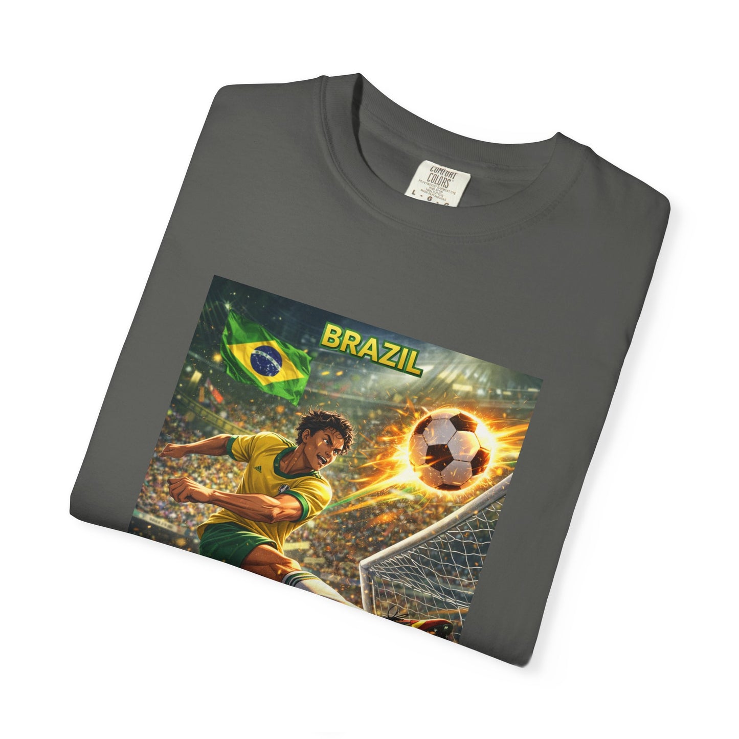 Brazil Soccer T-Shirt – Vintage Player Kick Graphic (Brazil)