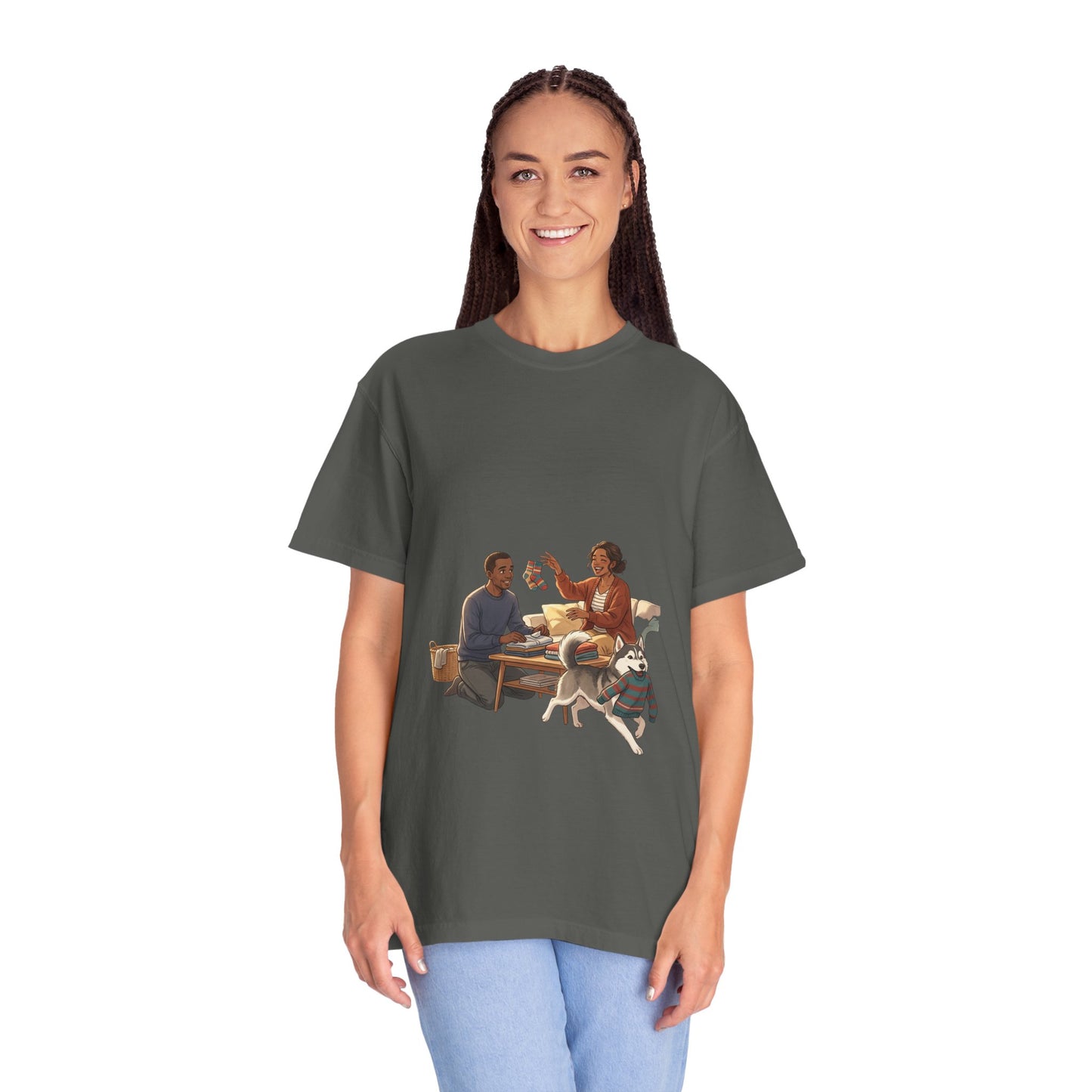 Picnic Cheers T-Shirt — Vintage Couple & Dog Illustration Tee
