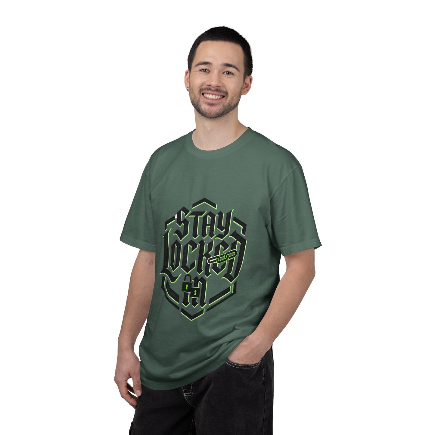 Stay Locked T-Shirt — Hexagonal Streetwear Graphic Tee