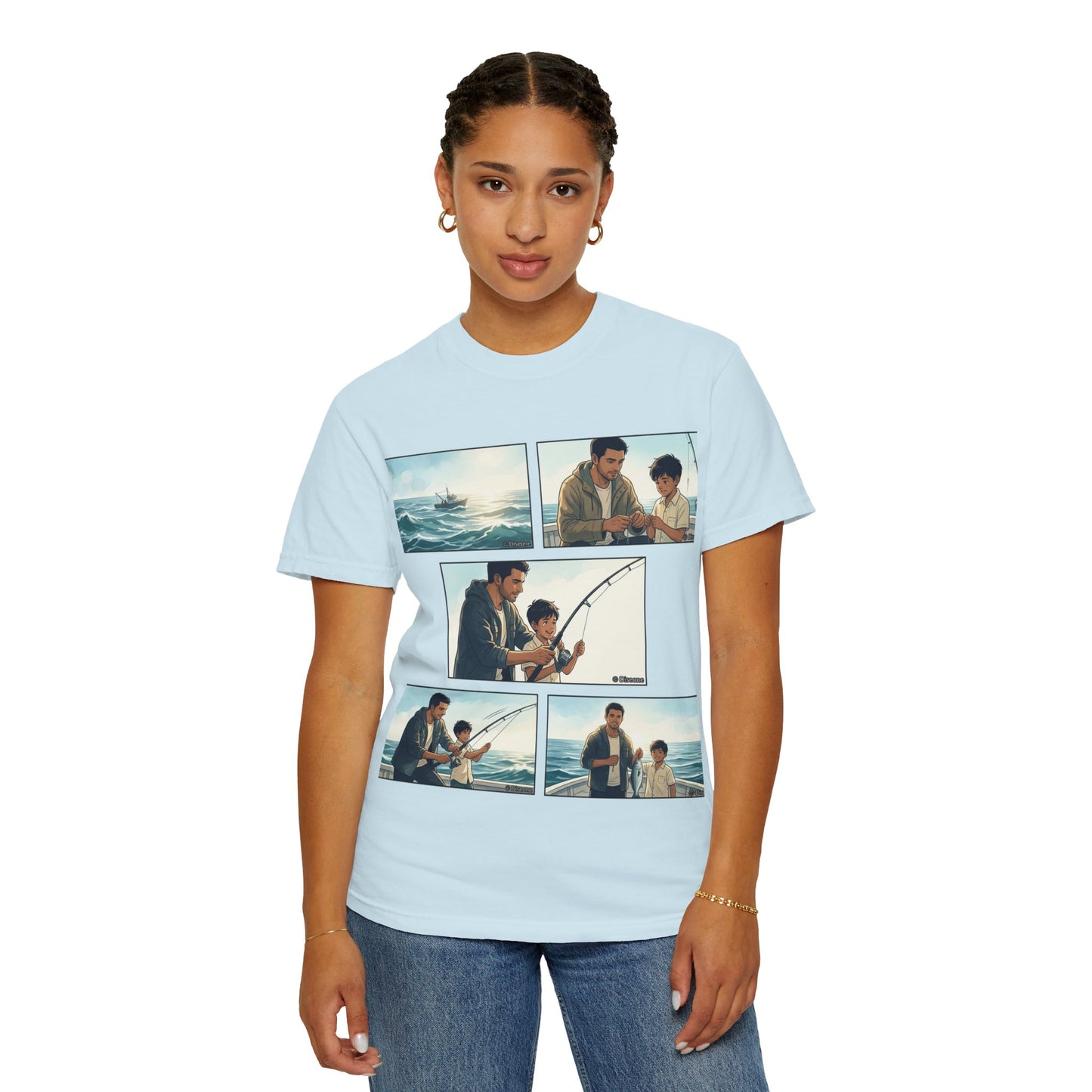 MORNING TIDES” (FATHER & SON EDITION) T-Shirt — Dad & Son Beach Fishing Graphic Tee