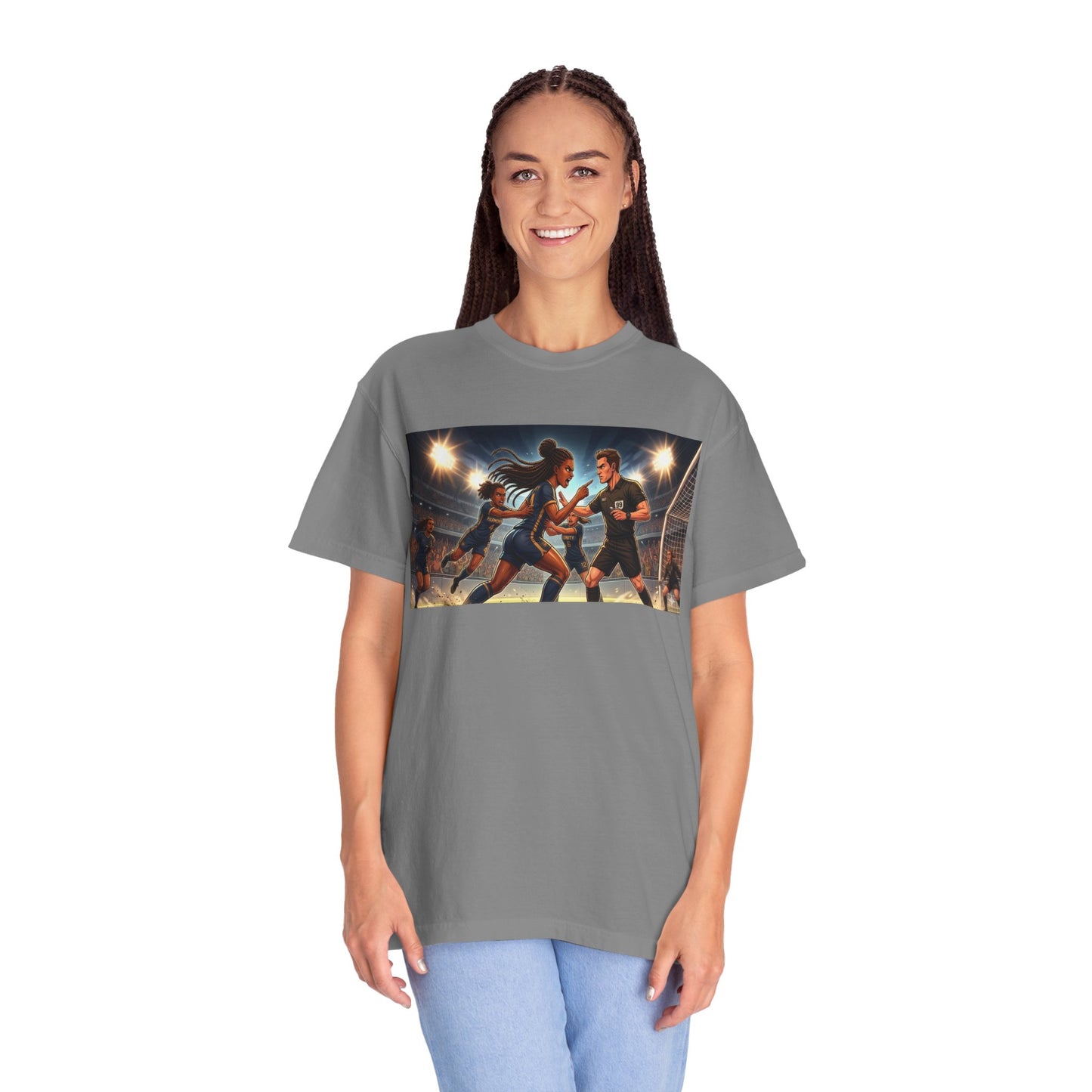 Soccer Arguing With Referee T-Shirt — Vintage Stadium Action Graphic Tee