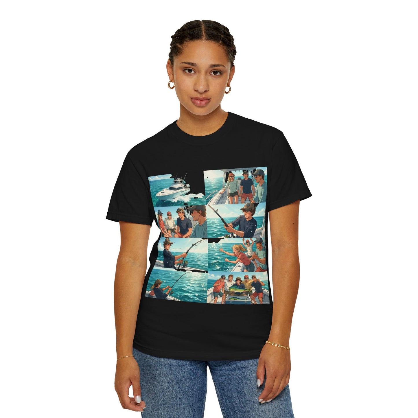 Deep Sea Energy (Friends Fishing Edition) Fishing Trip Photo Collage T-Shirt