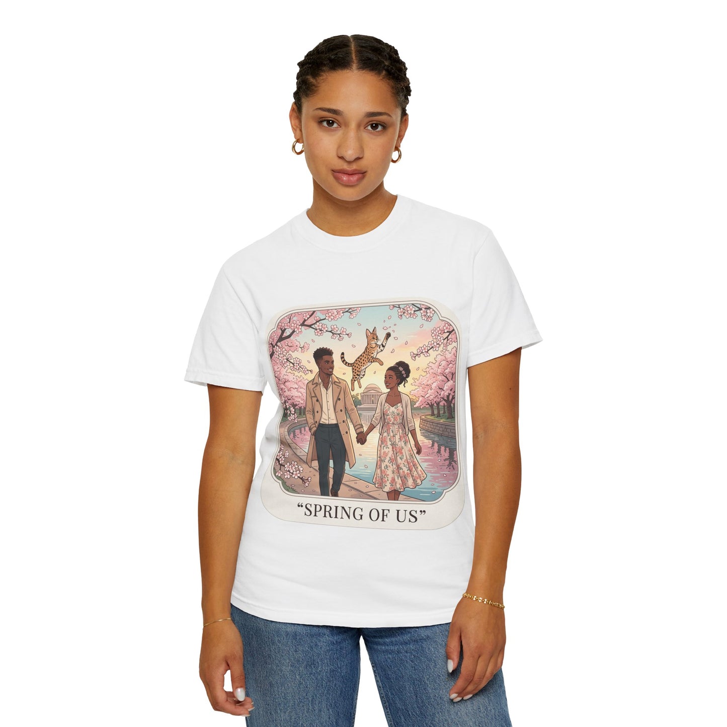 Spring of Us T-Shirt — Romantic Cherry Blossom Couple Graphic Tee