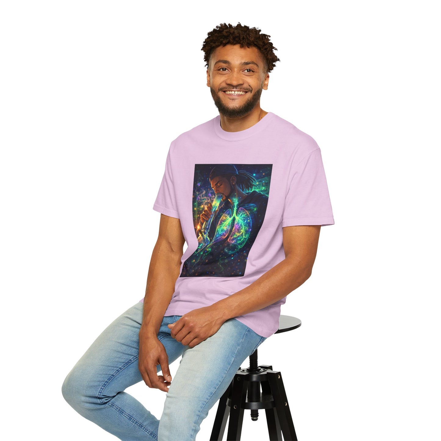 Cosmic Lungs T-Shirt — Neon Anatomical Art Tee
