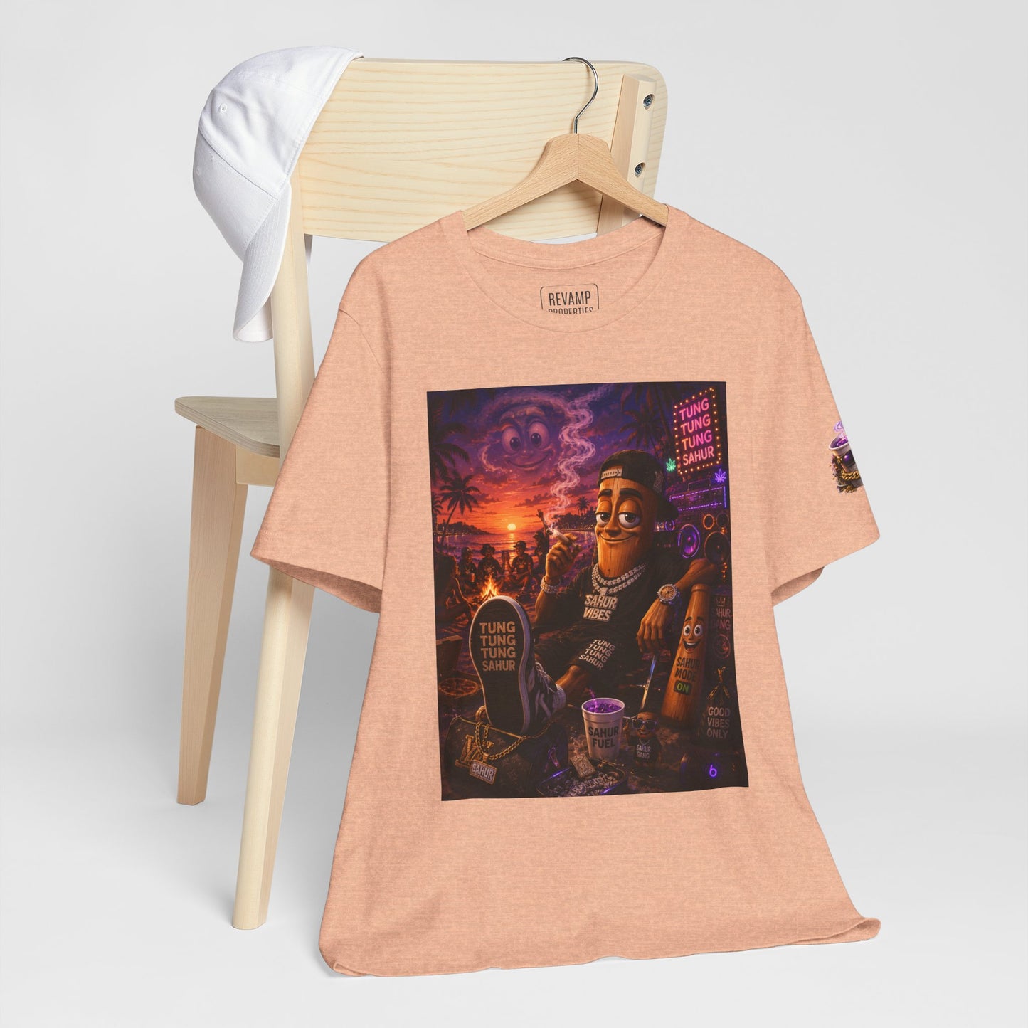 Tung Tung Tung Sahur T-Shirt — "Summertime Vibes" Retro Beach Party Graphic Tee