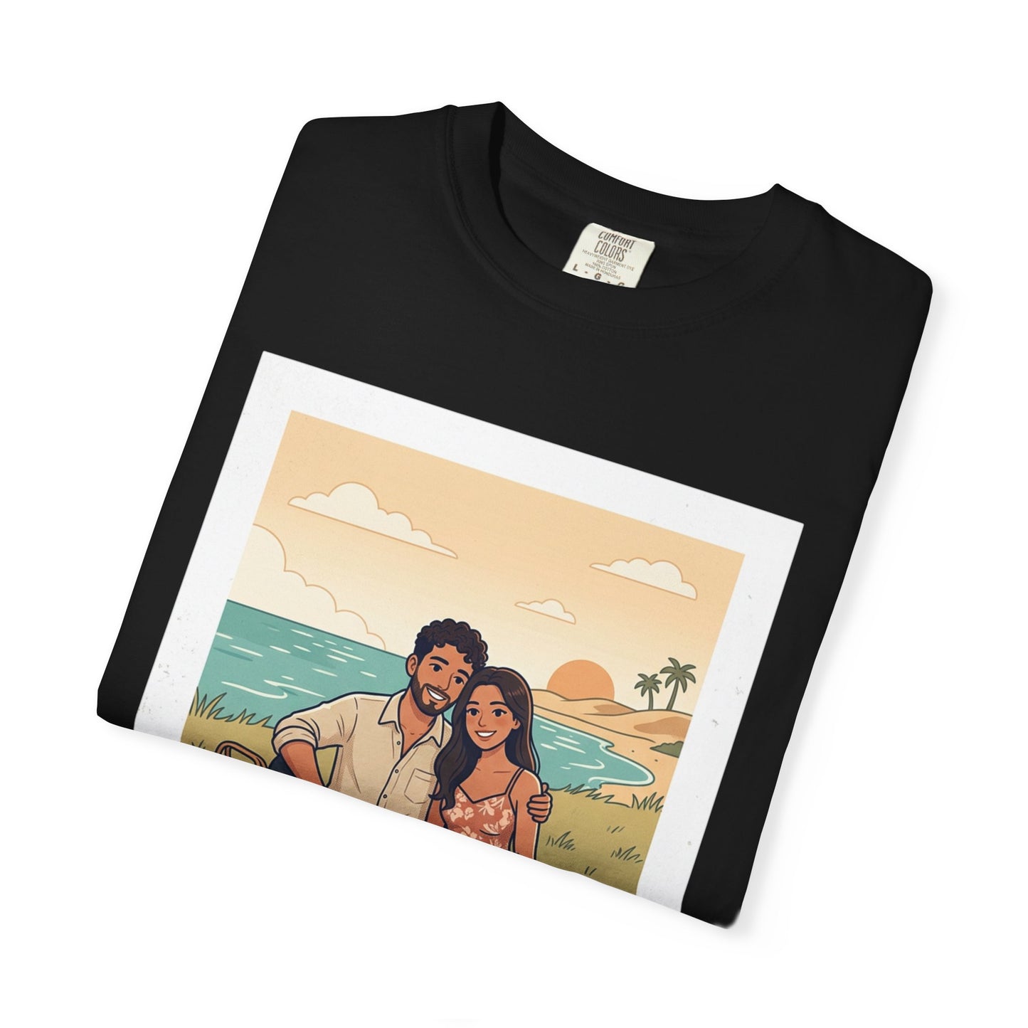 Beach Picnic Couple T‑Shirt — “The best days aren’t planned.” Relaxed Vacation Tee