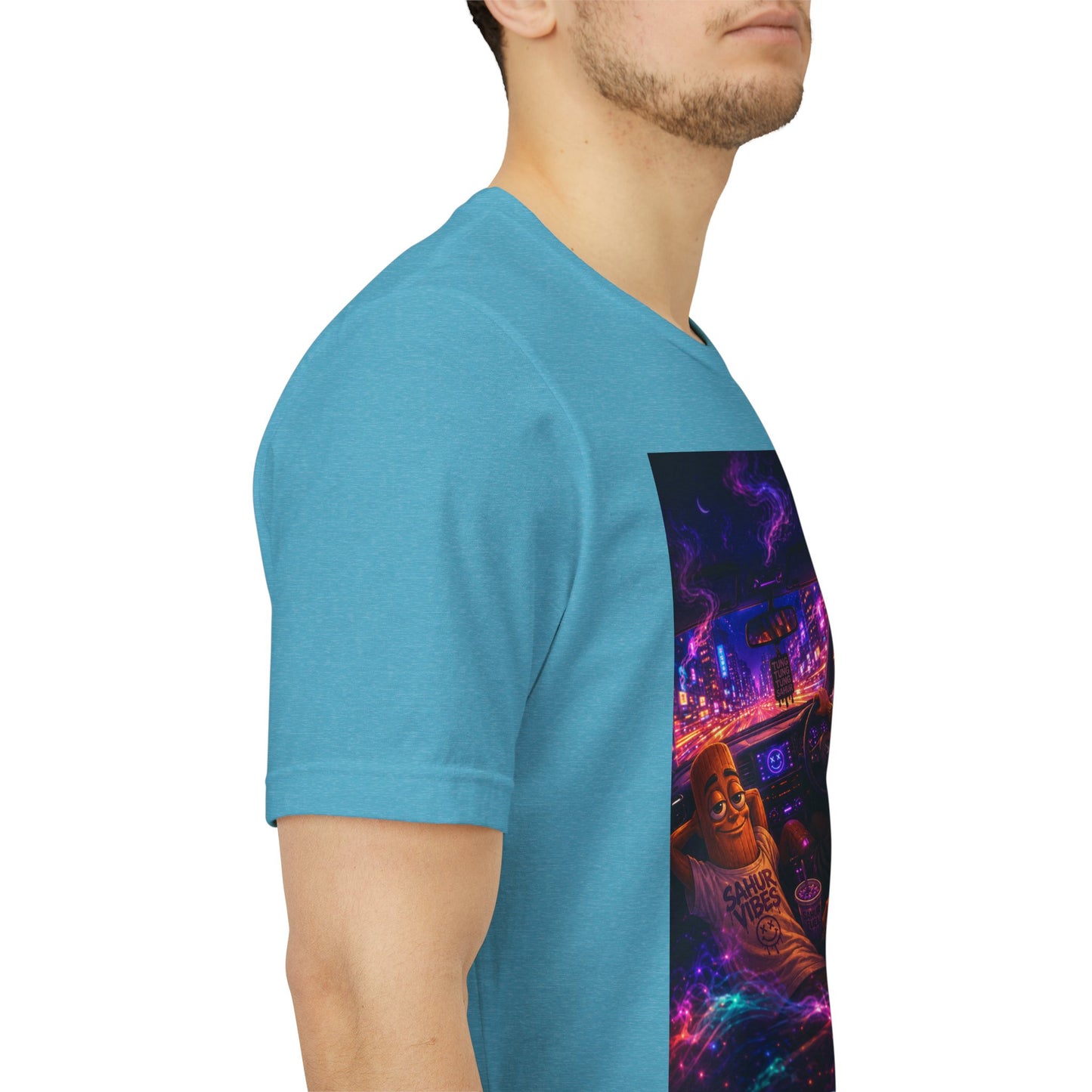 Tung Tung Tung Sahur Who Ride Like Us T-Shirt — Night Cruise Vaporwave Graphic Tee