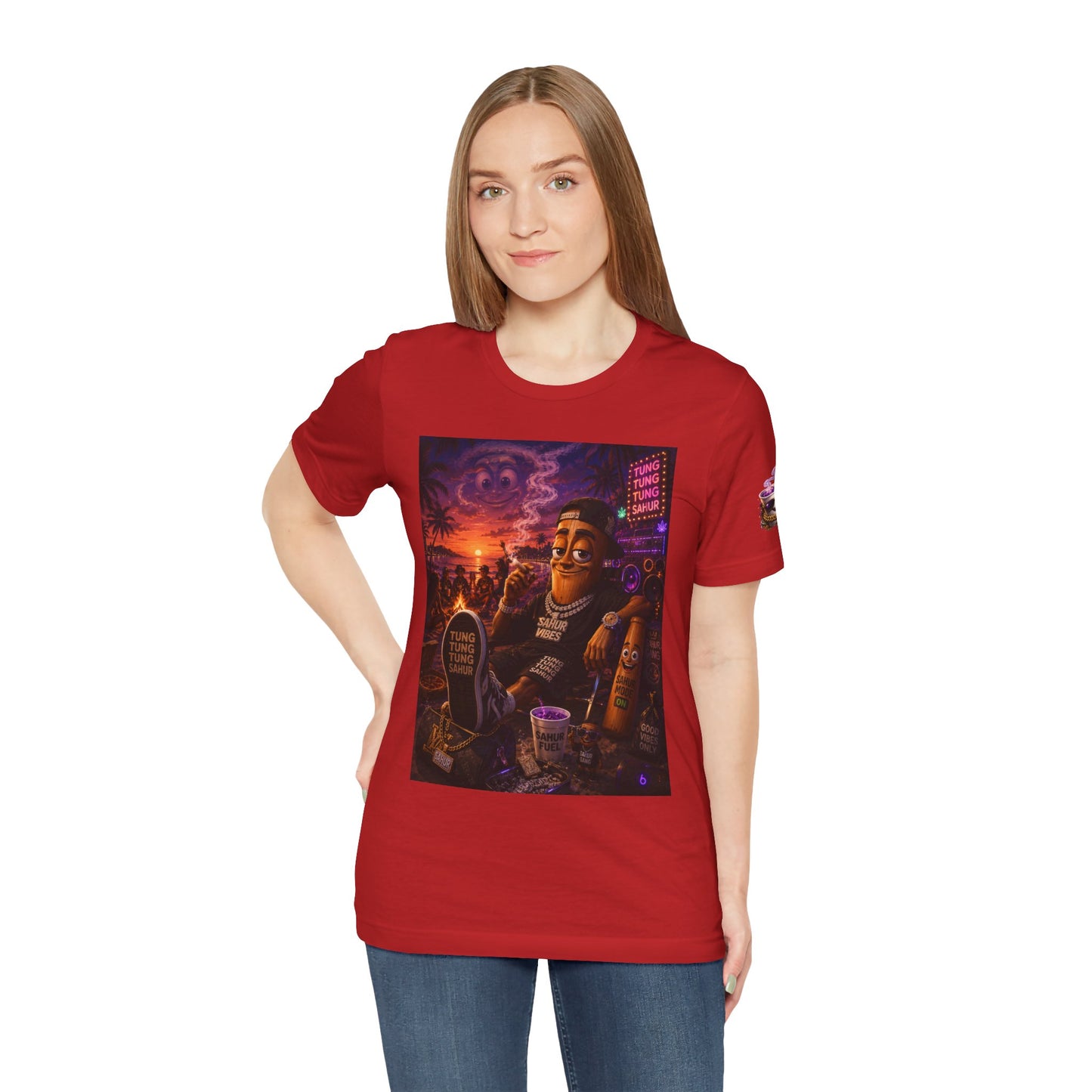 Tung Tung Tung Sahur T-Shirt — "Summertime Vibes" Retro Beach Party Graphic Tee