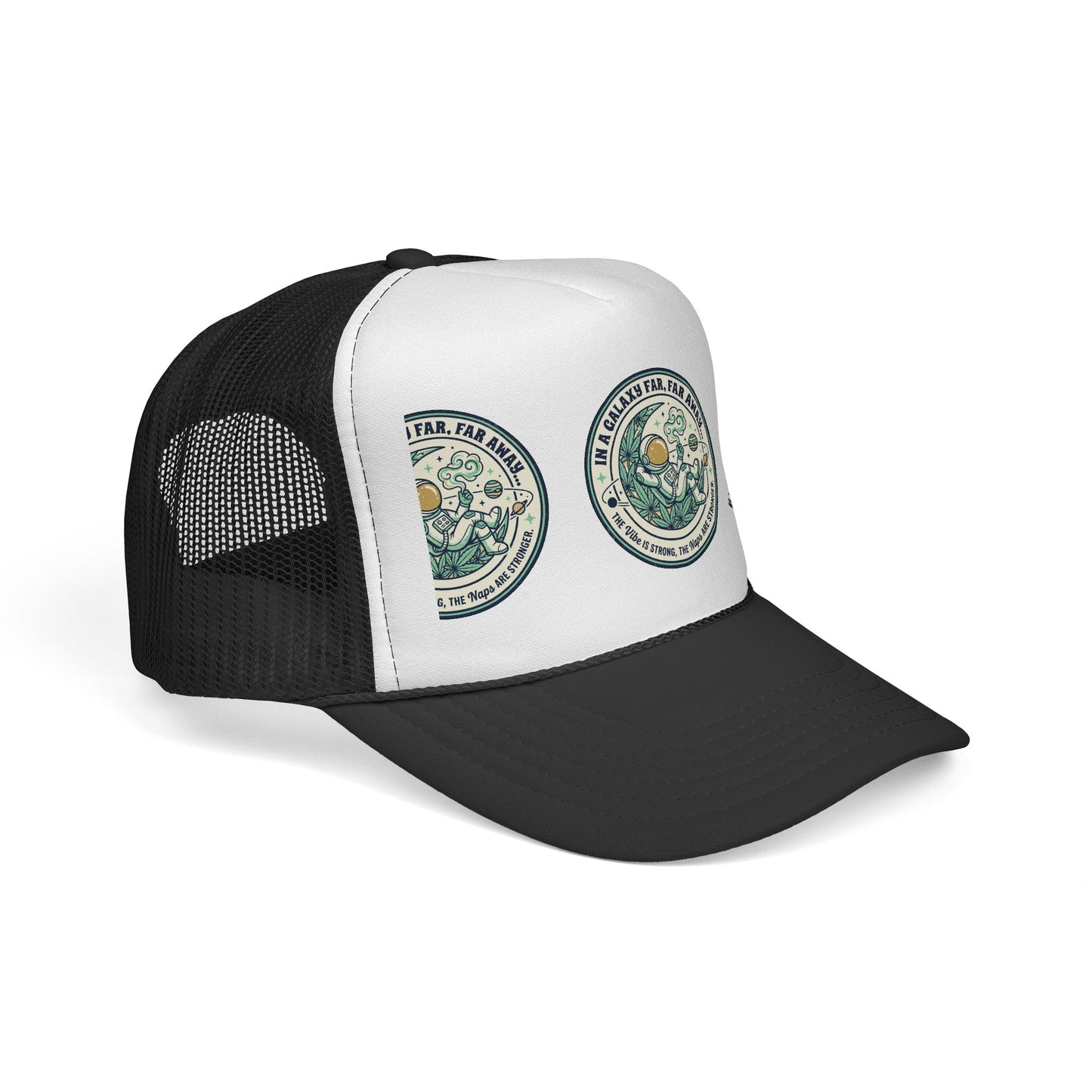Trucker Cap — Vintage Celestial Patch Design (‘Far, Far, Far Away’ Space Badge)