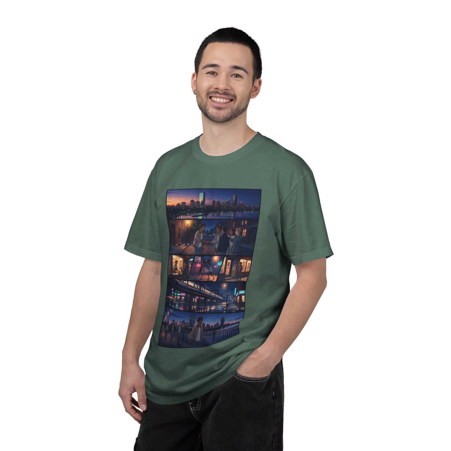 Boston: Built Different - City Nights Photo Collage T-Shirt