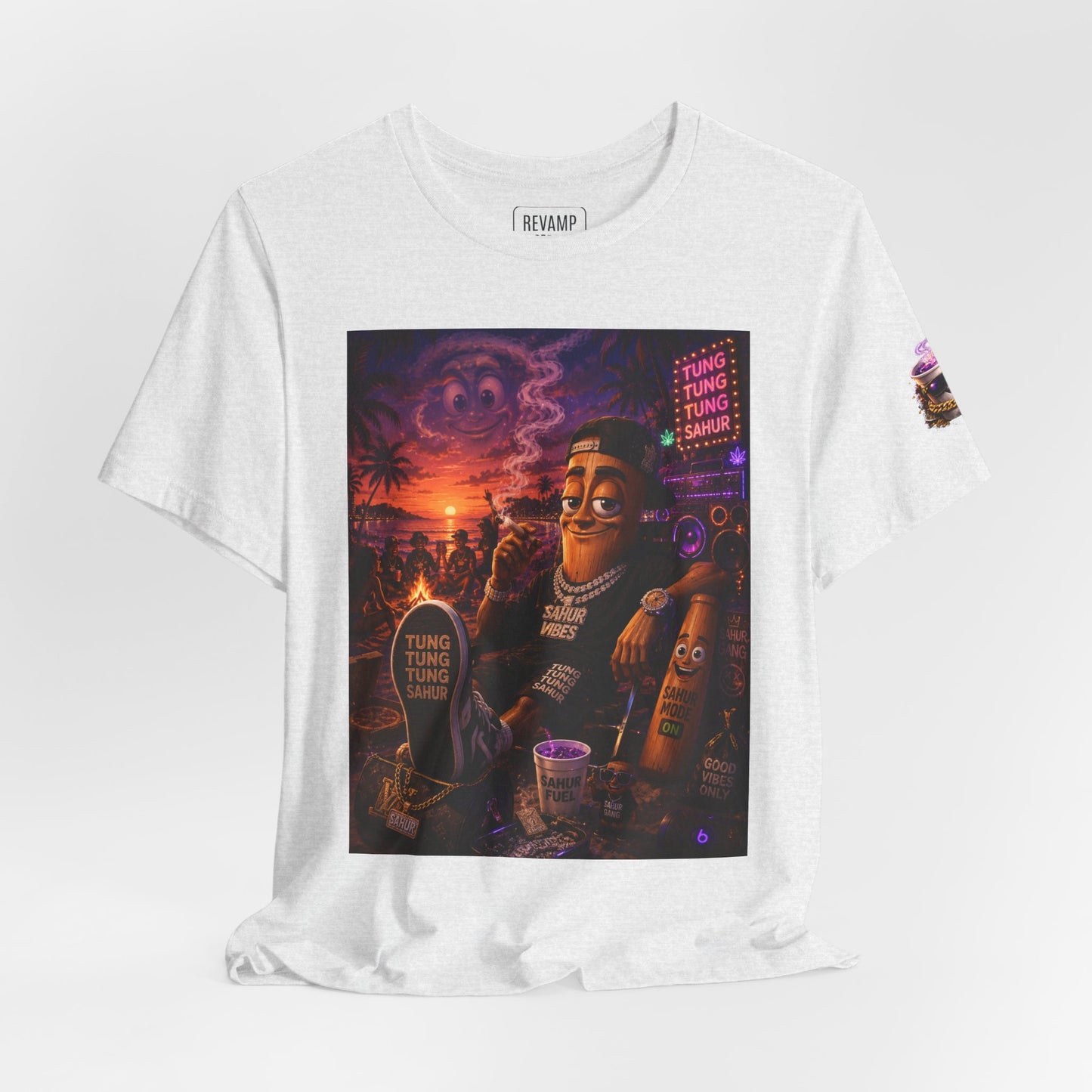 Tung Tung Tung Sahur T-Shirt — "Summertime Vibes" Retro Beach Party Graphic Tee