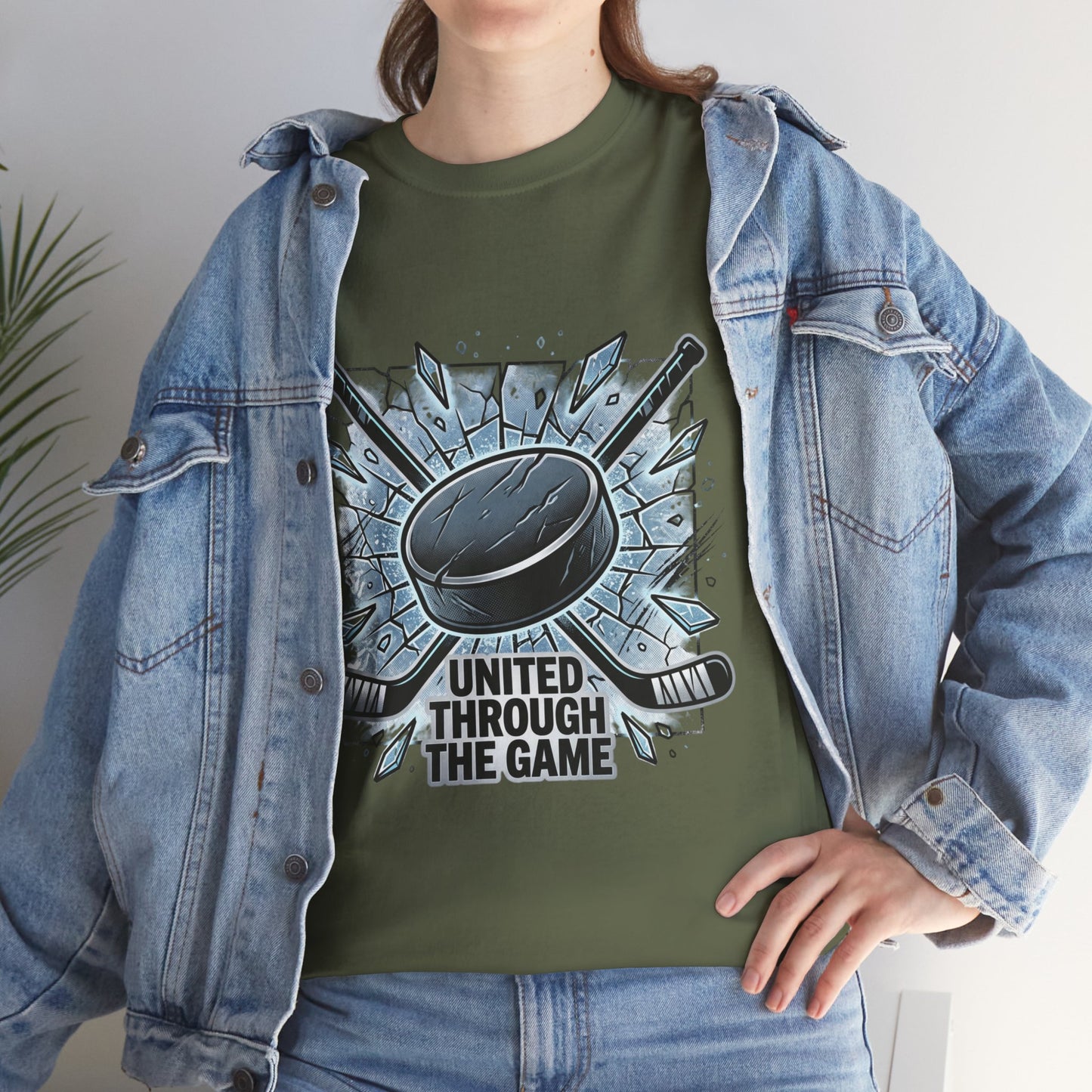 Hockey T-Shirt — "United Through the Game" Graphic Tee