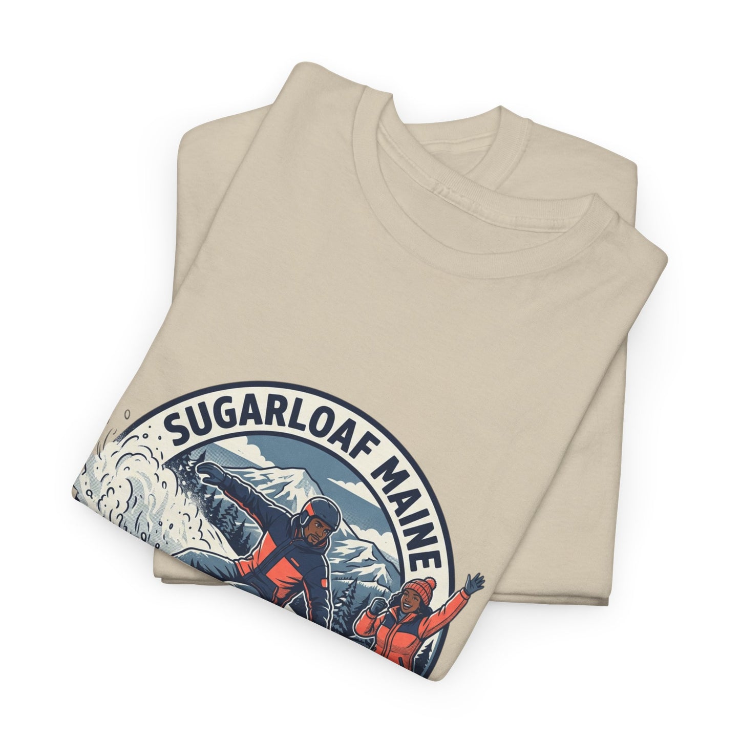 Sugarloaf Maine Snowboard & Ski T‑Shirt — Sugarloaf‑Carrabassett Valley Retro Graphic Tee