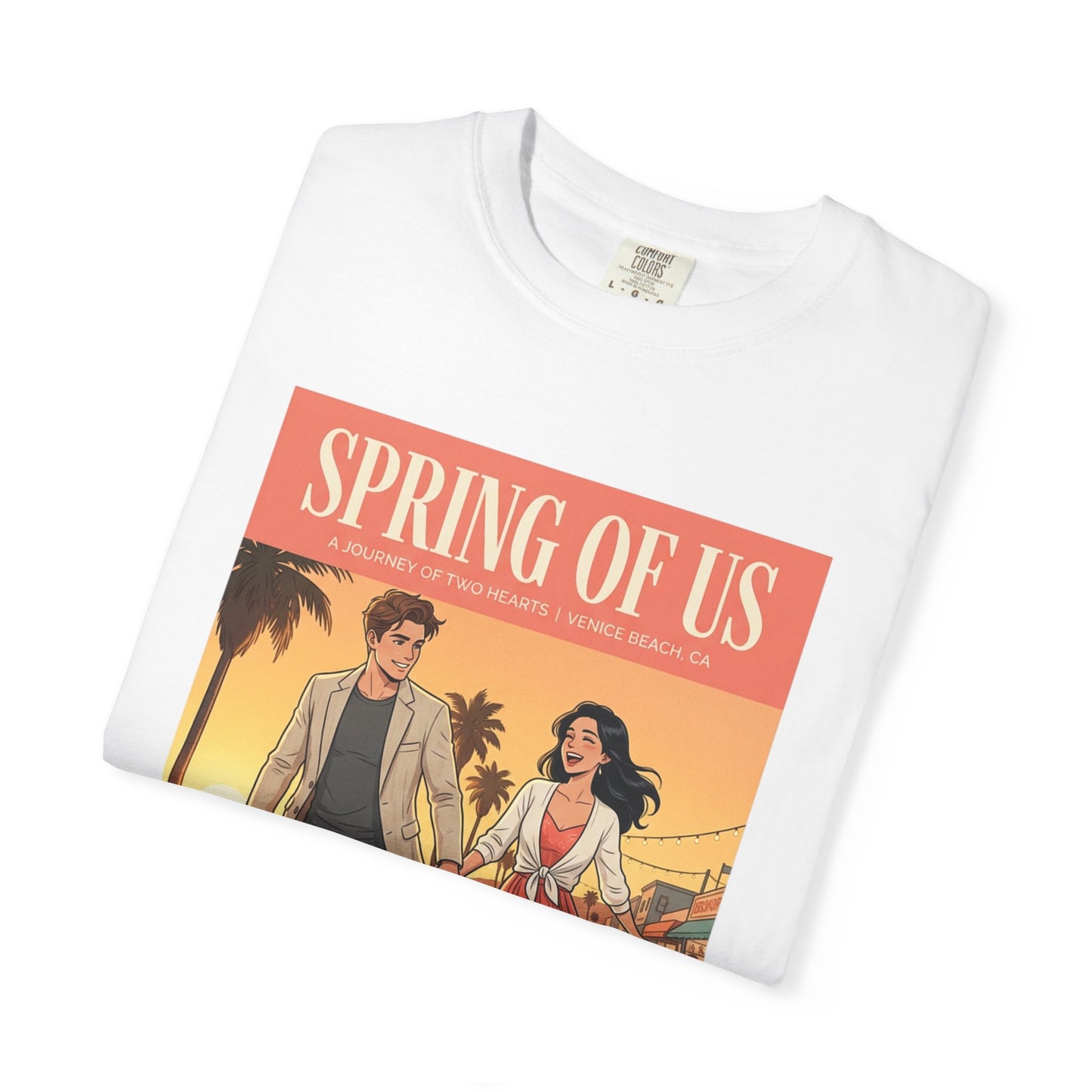 Spring of Us T-Shirt — Vintage Romantic Beach Couple Graphic Tee