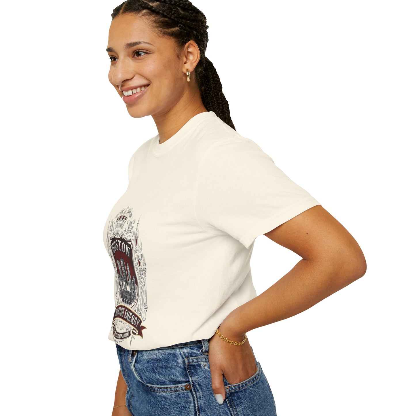Boston Energy Vintage Crest T-Shirt — Retro City Skyline Tee