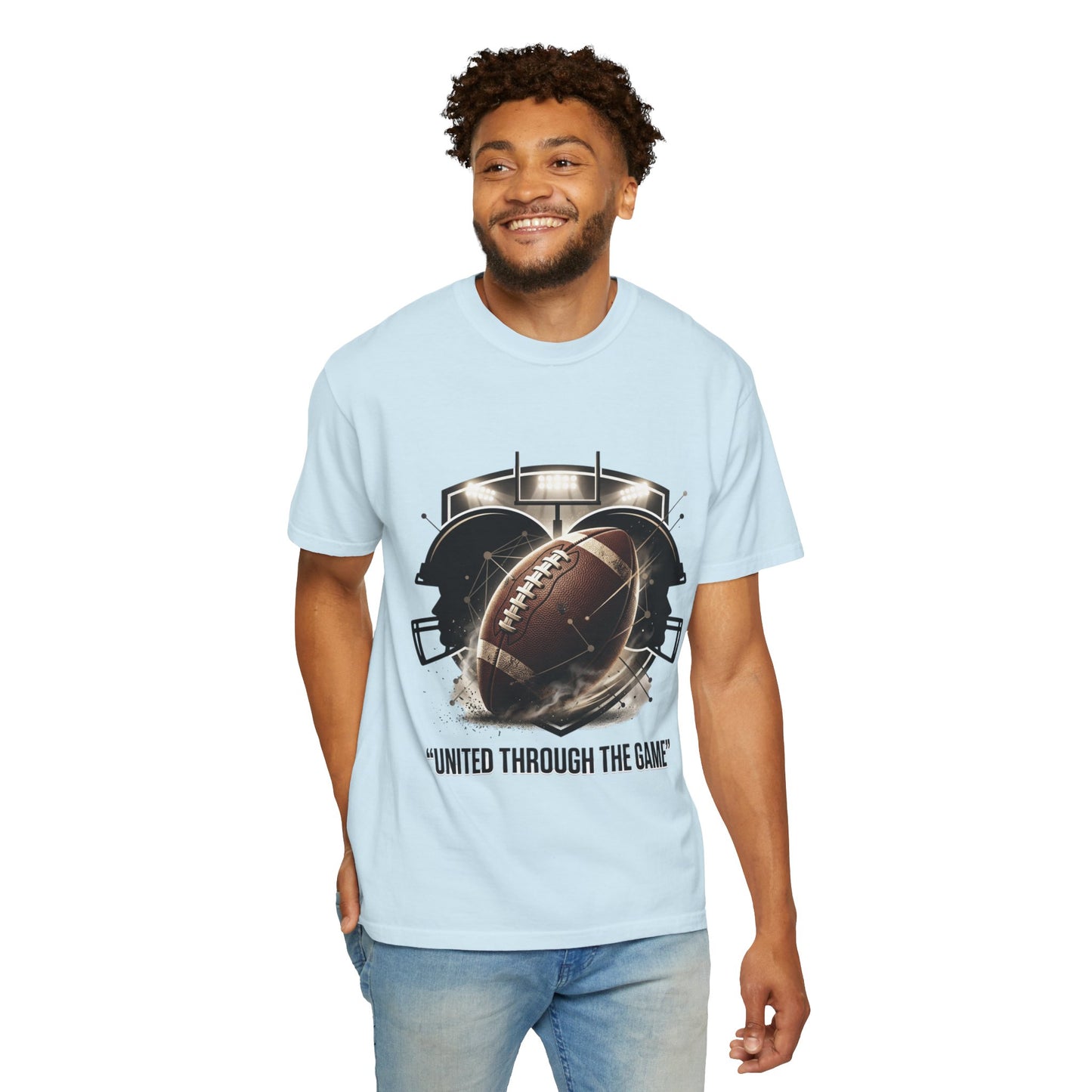 Football T-Shirt — "United Through the Game" Team Spirit Tee