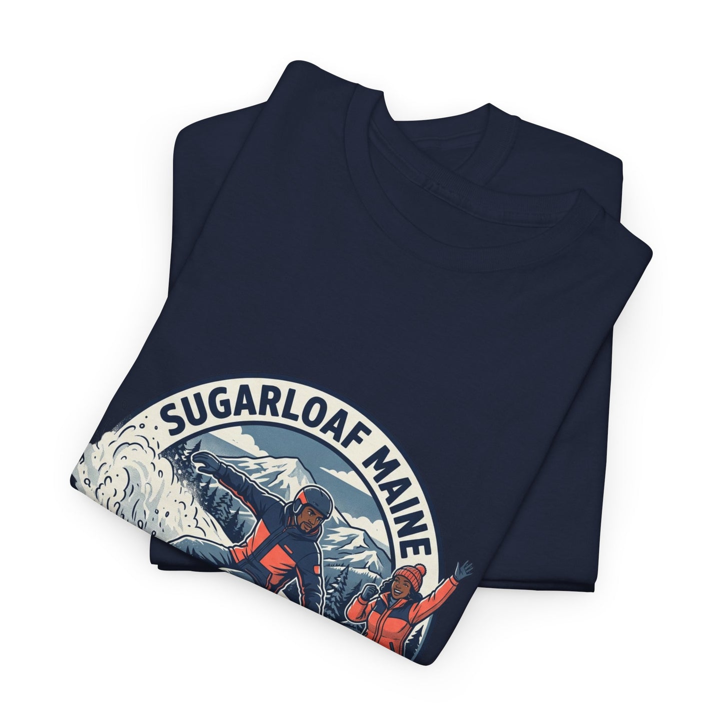 Sugarloaf Maine Snowboard & Ski T‑Shirt — Sugarloaf‑Carrabassett Valley Retro Graphic Tee
