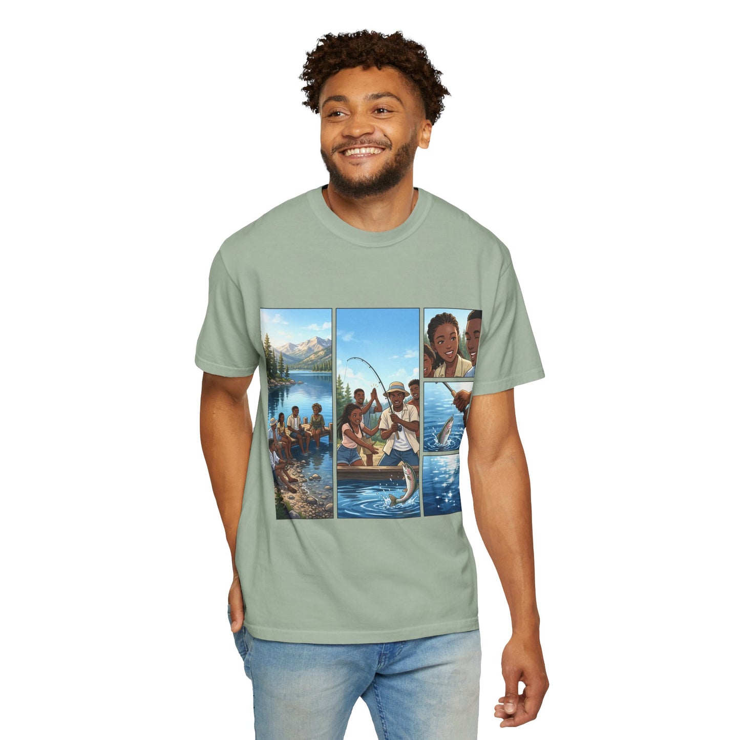 ake Tahoe Fishing Moments T-Shirt — Retro Outdoors Fishing Graphic Tee
