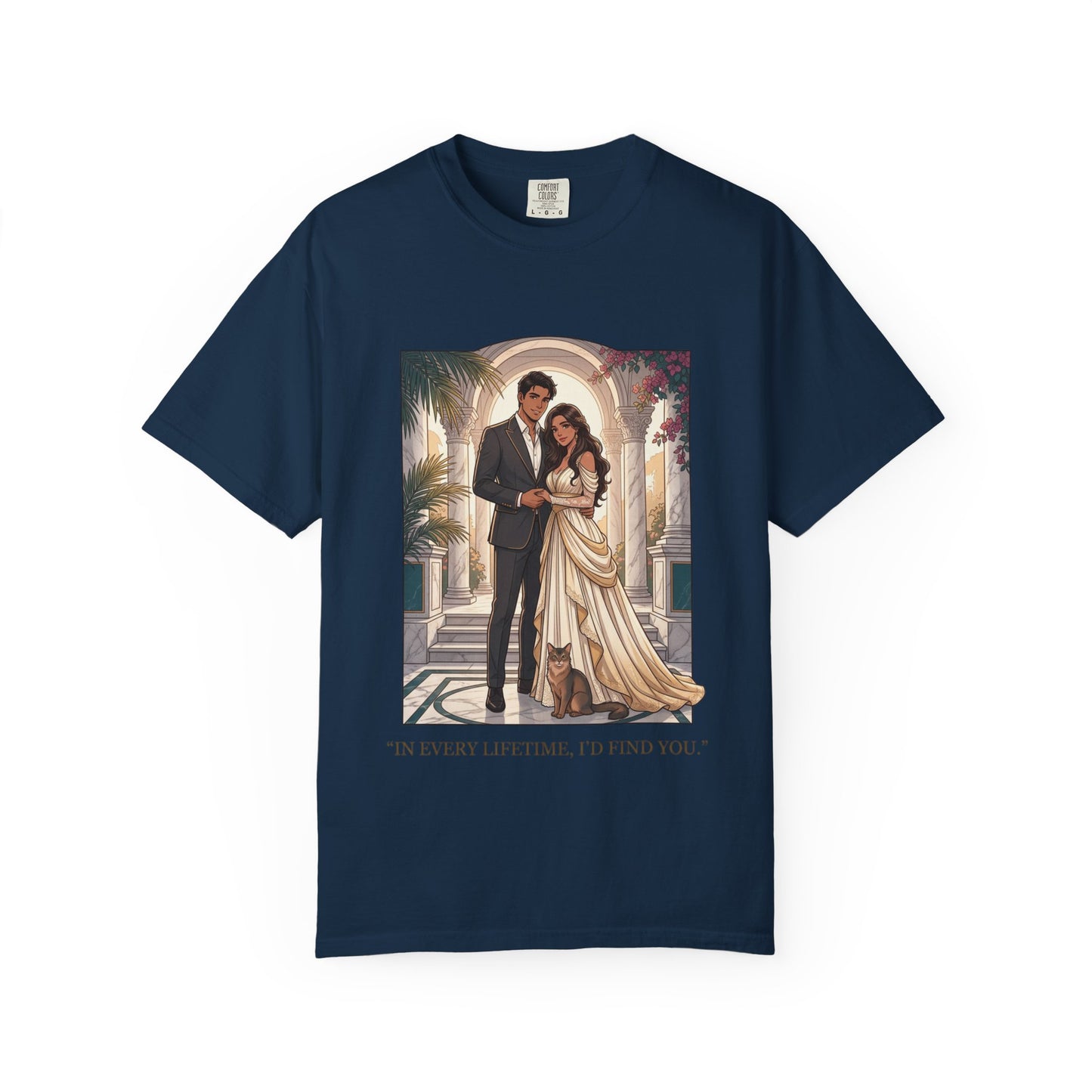Romantic Vintage Wedding Portrait T-Shirt — "In Every Lifetime, I'd Find You"