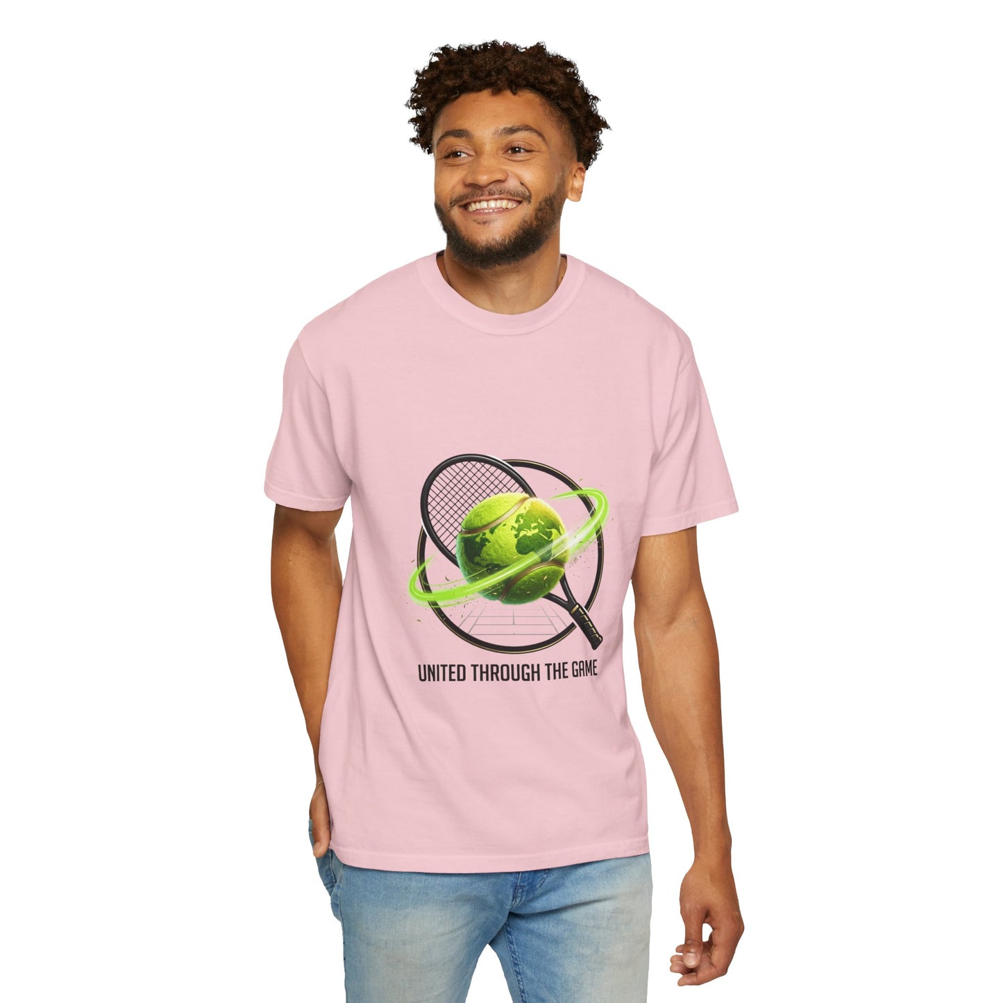 Tennis Globe T‑Shirt — "United Through the Game" Sports Tee