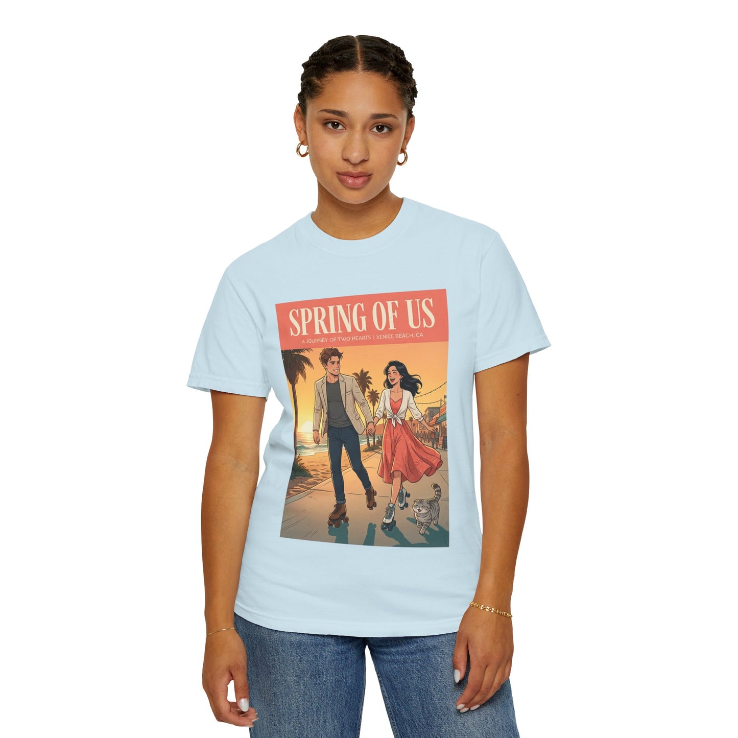 Spring of Us T-Shirt — Vintage Romantic Beach Couple Graphic Tee