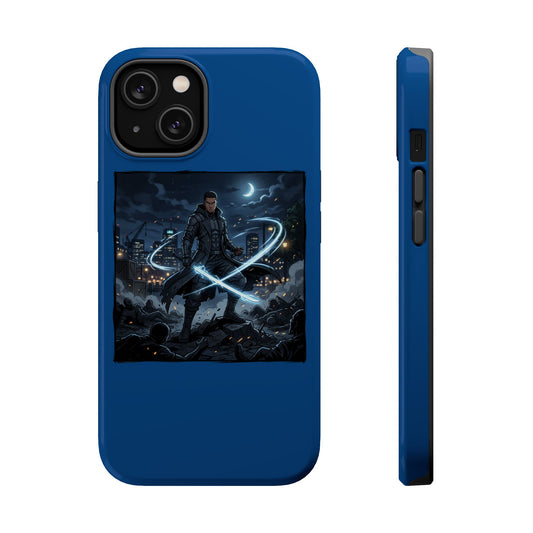Magnetic Impact-Resistant Phone Case — Night Warrior Sci‑Fi Design