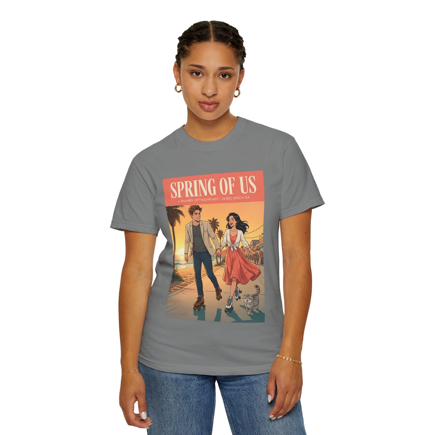 Spring of Us T-Shirt — Vintage Romantic Beach Couple Graphic Tee