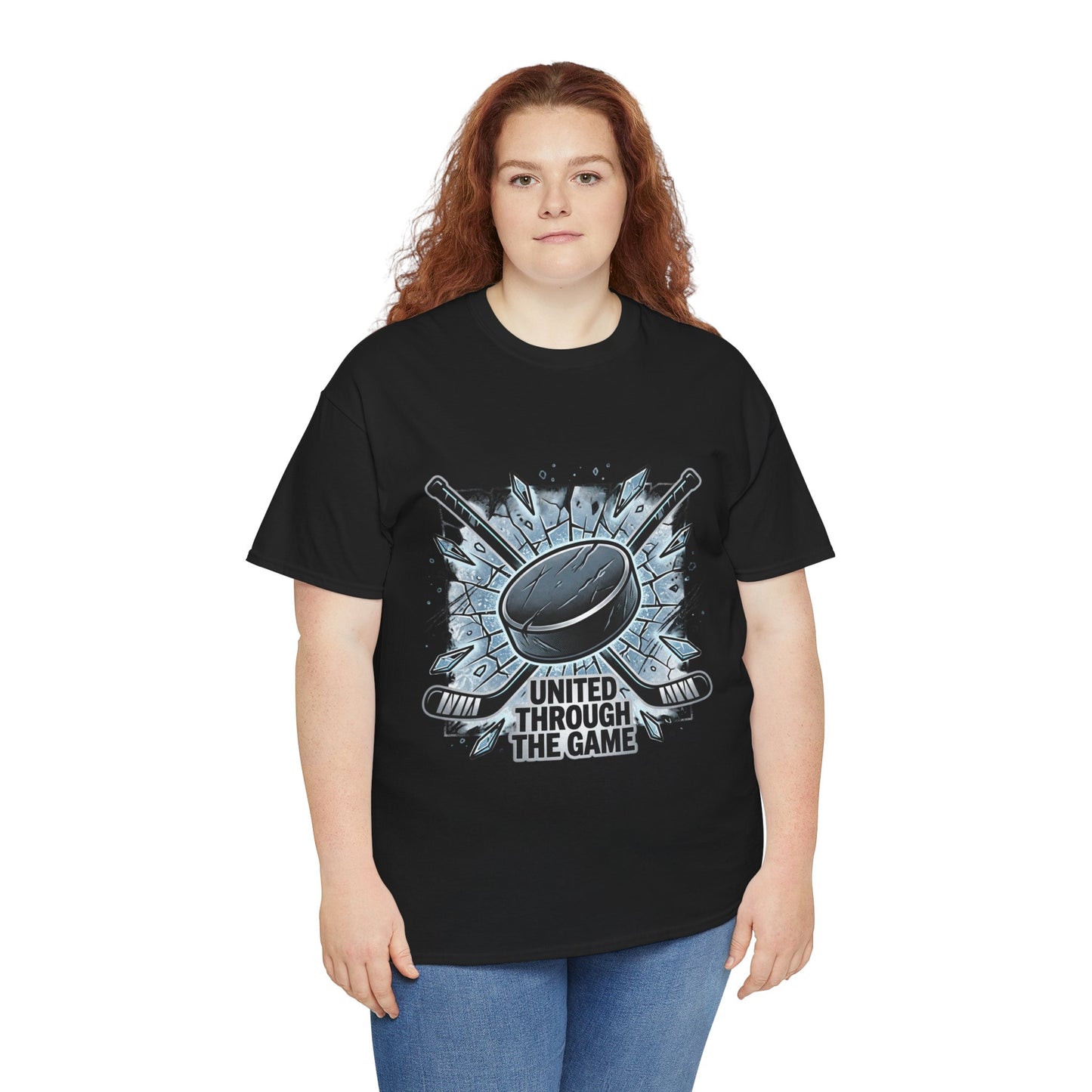 Hockey T-Shirt — "United Through the Game" Graphic Tee