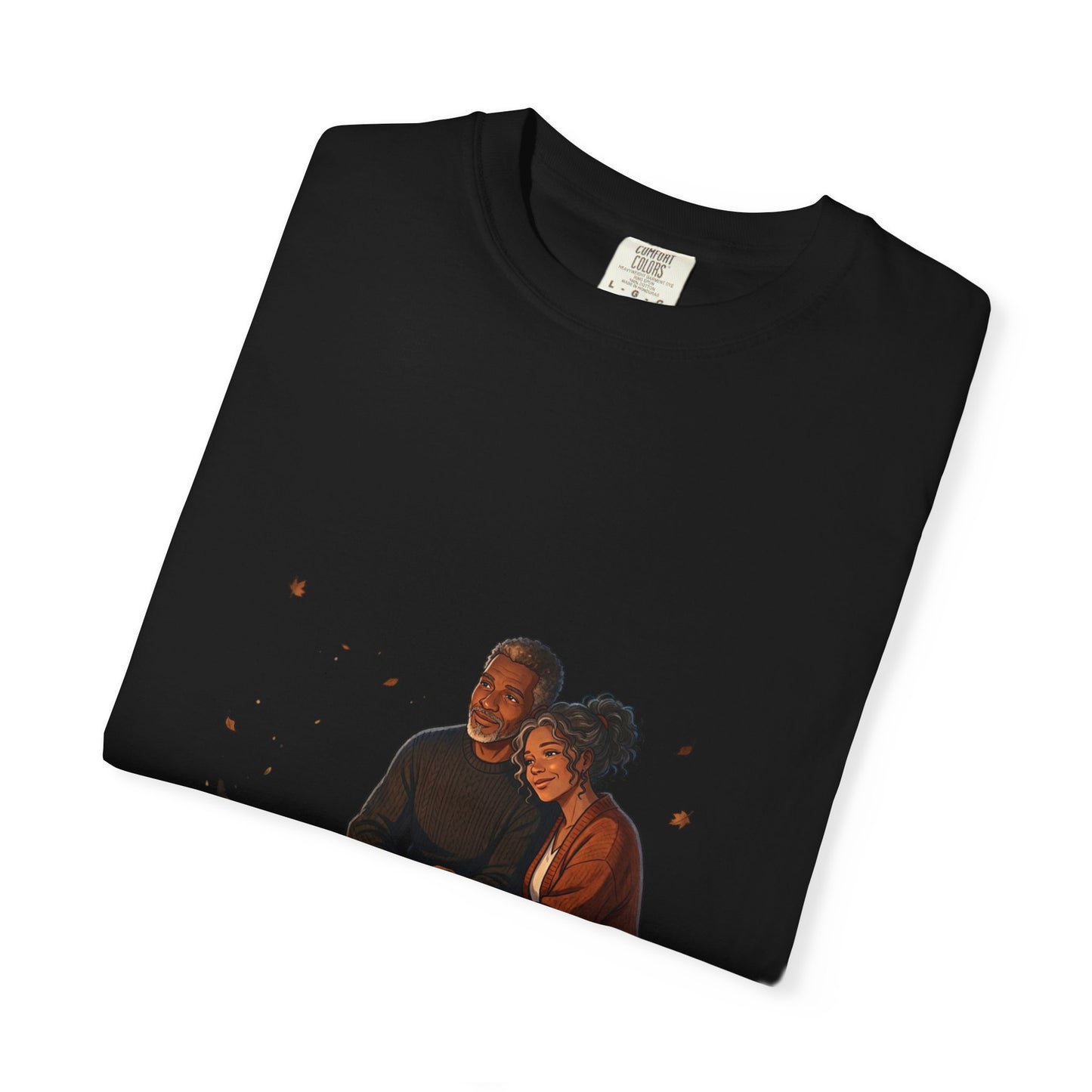 Midnight Firelight T-Shirt — Cozy Couple Campfire Graphic Tee