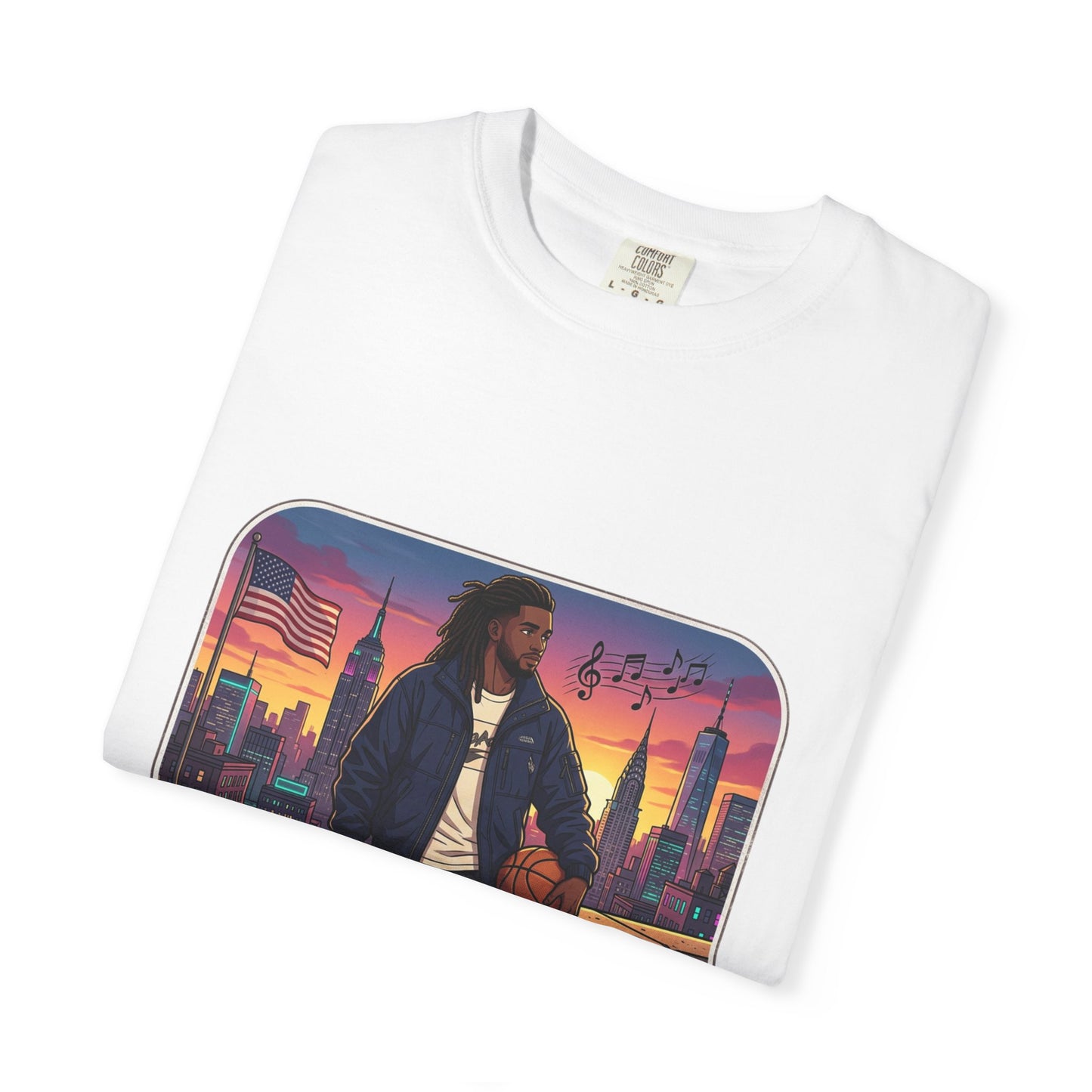 City Sunset Basketball Player T-Shirt — Urban Hoop Lifestyle Tee