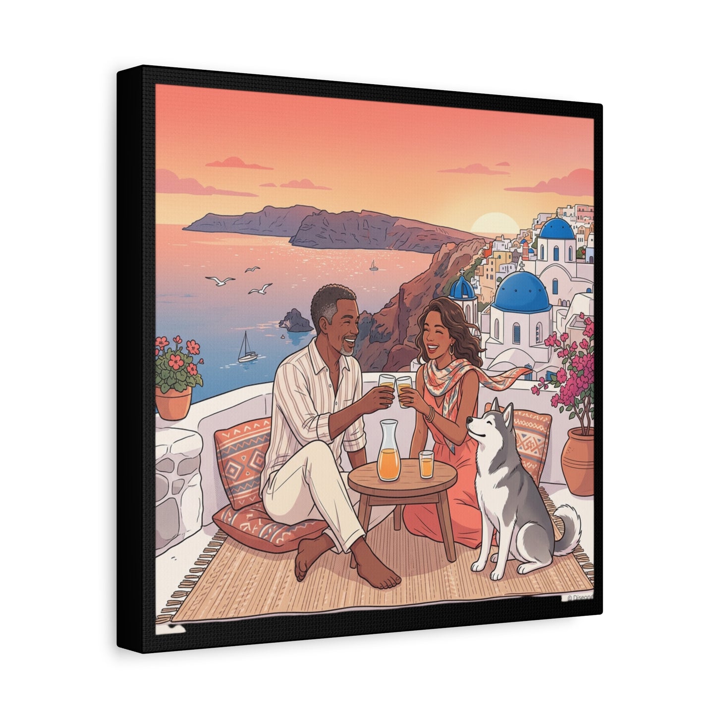 Santorini, Greece – “Sunset Serenade - Matte Canvas, Stretched, 1.25"