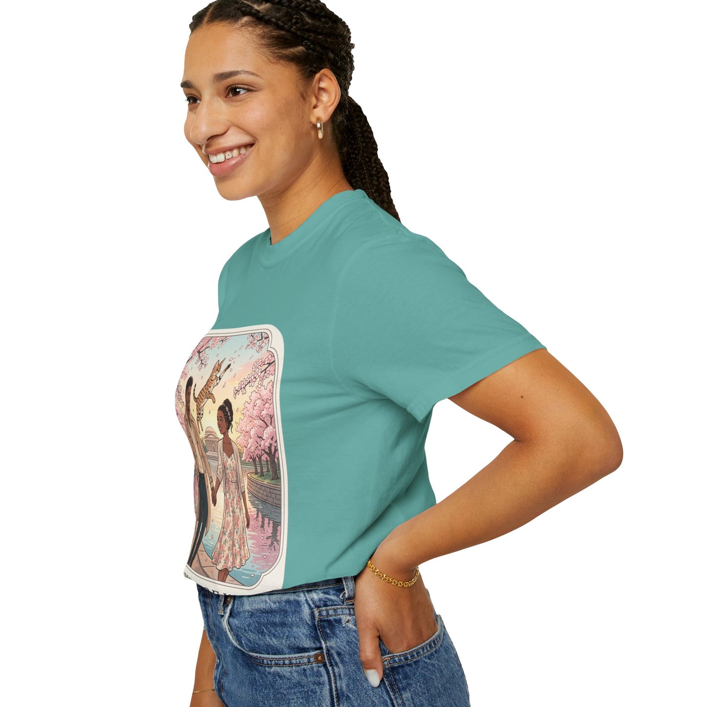 Spring of Us T-Shirt — Romantic Cherry Blossom Couple Graphic Tee