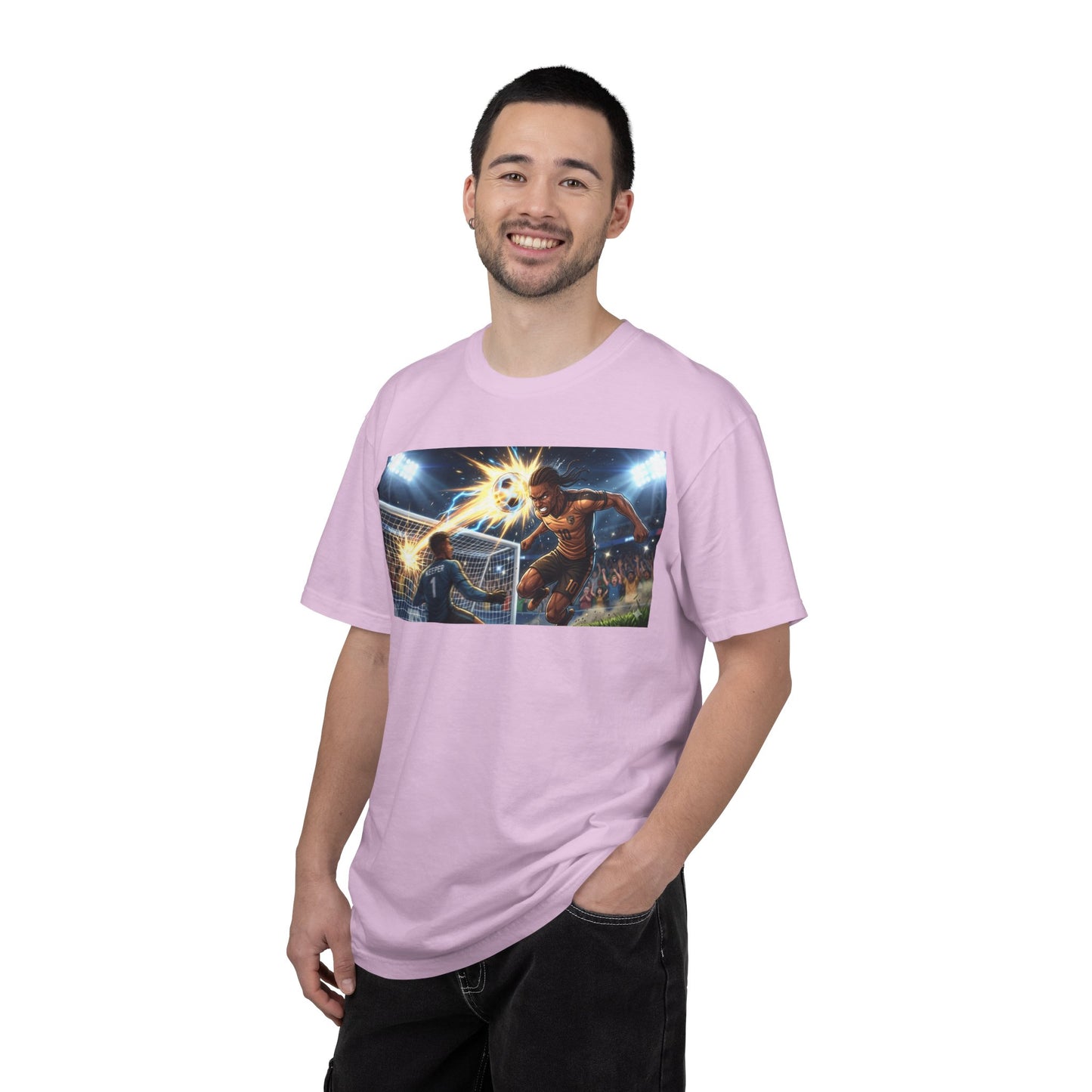 Soccer Goal Explosion T-Shirt — Action-Packed Football Graphic Tee