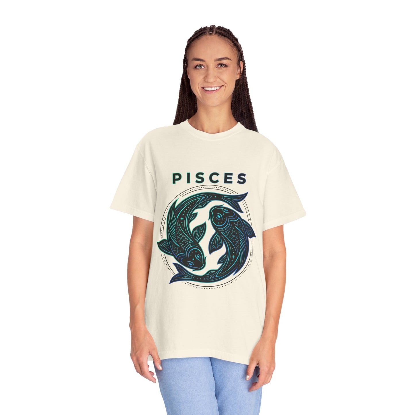 Pisces Zodiac T-Shirt — Artistic Twin Fish Astrology Tee