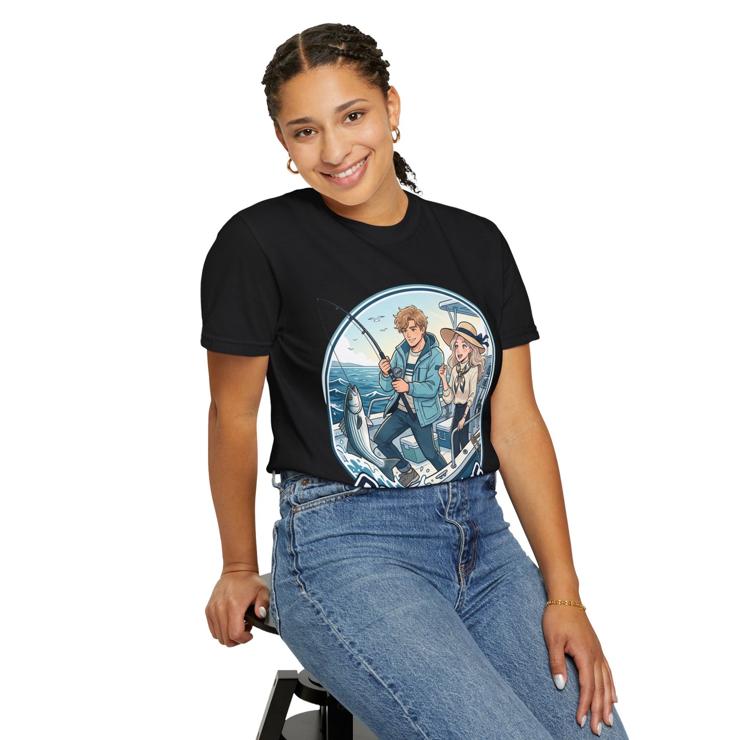 Reel Love Fishing T-Shirt — Cute Couple Anglers Graphic Tee