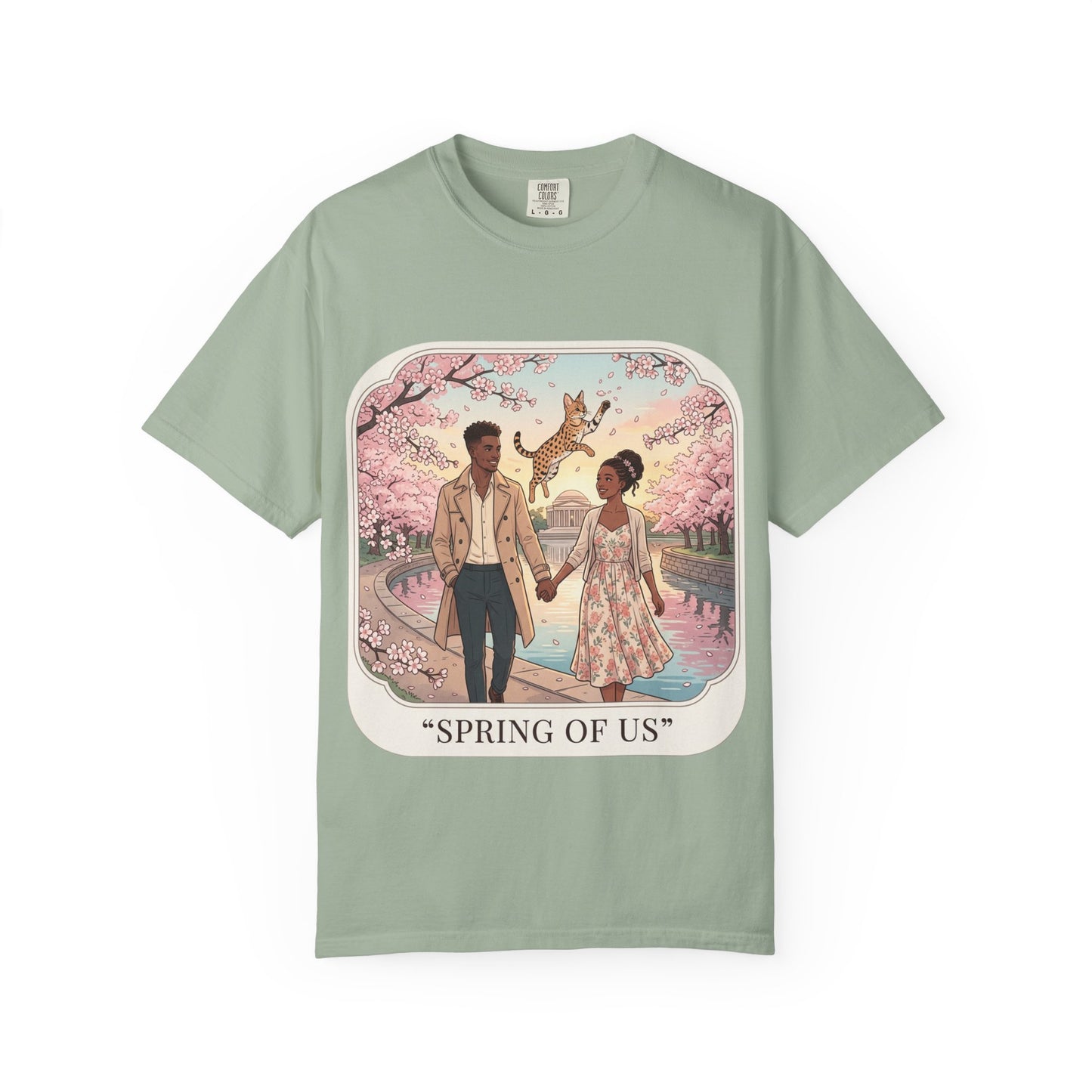 Spring of Us T-Shirt — Romantic Cherry Blossom Couple Graphic Tee