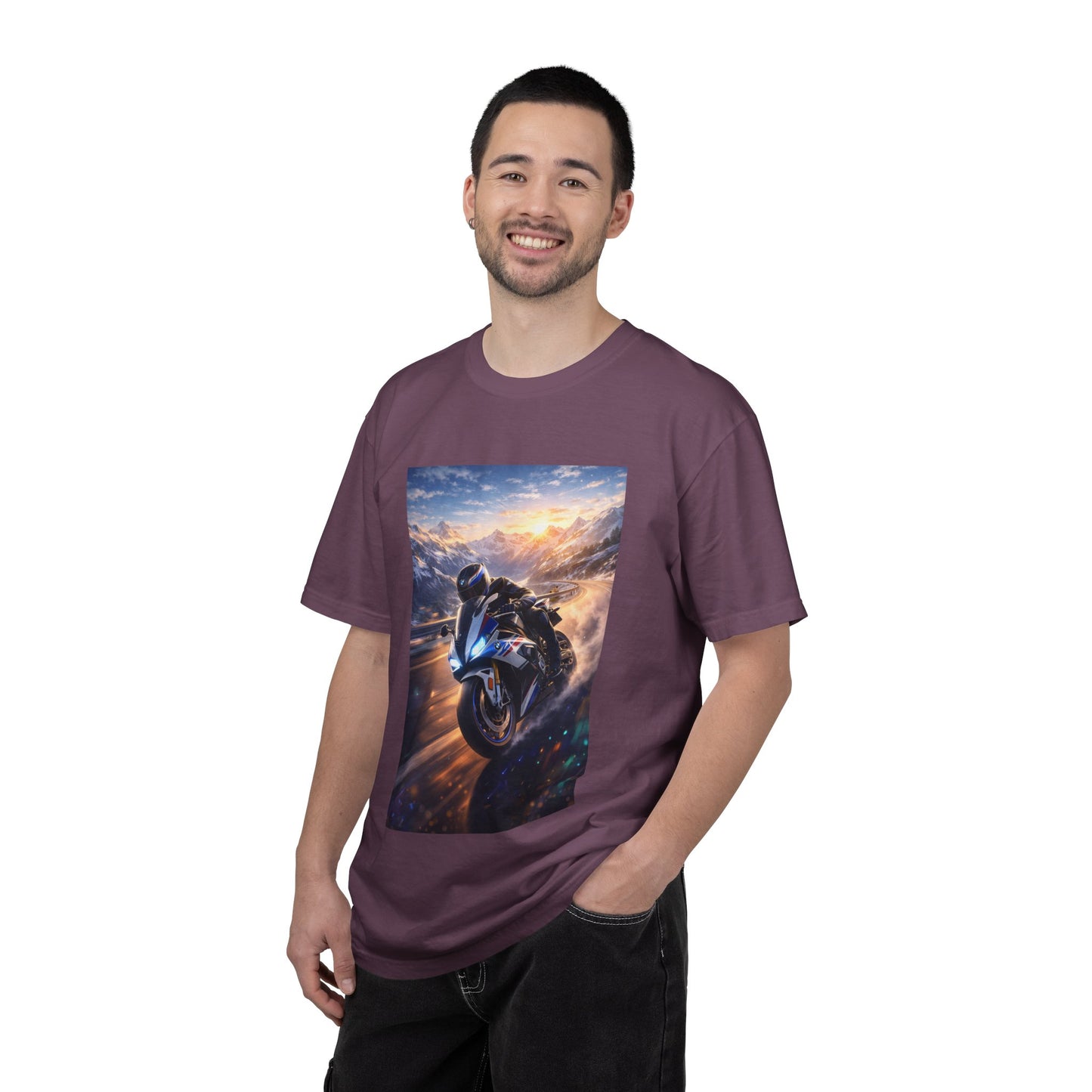 BMW S1000RR ALPINE GHOST RIDE - T‑Shirt — Sportbike Skyline Graphic Tee