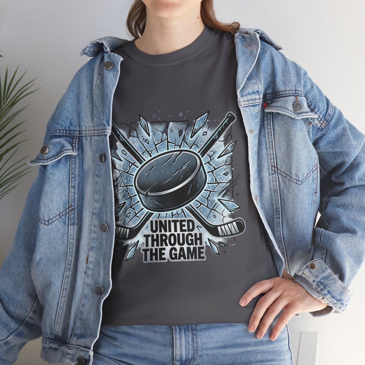 Hockey T-Shirt — "United Through the Game" Graphic Tee